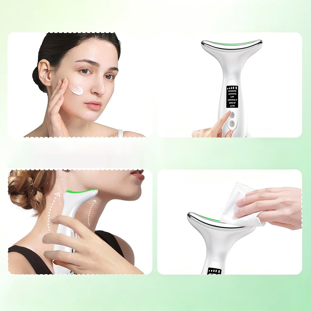Face Massager Lifting EMS 3in1 Neck Electric Sonic UV Light Kind massager