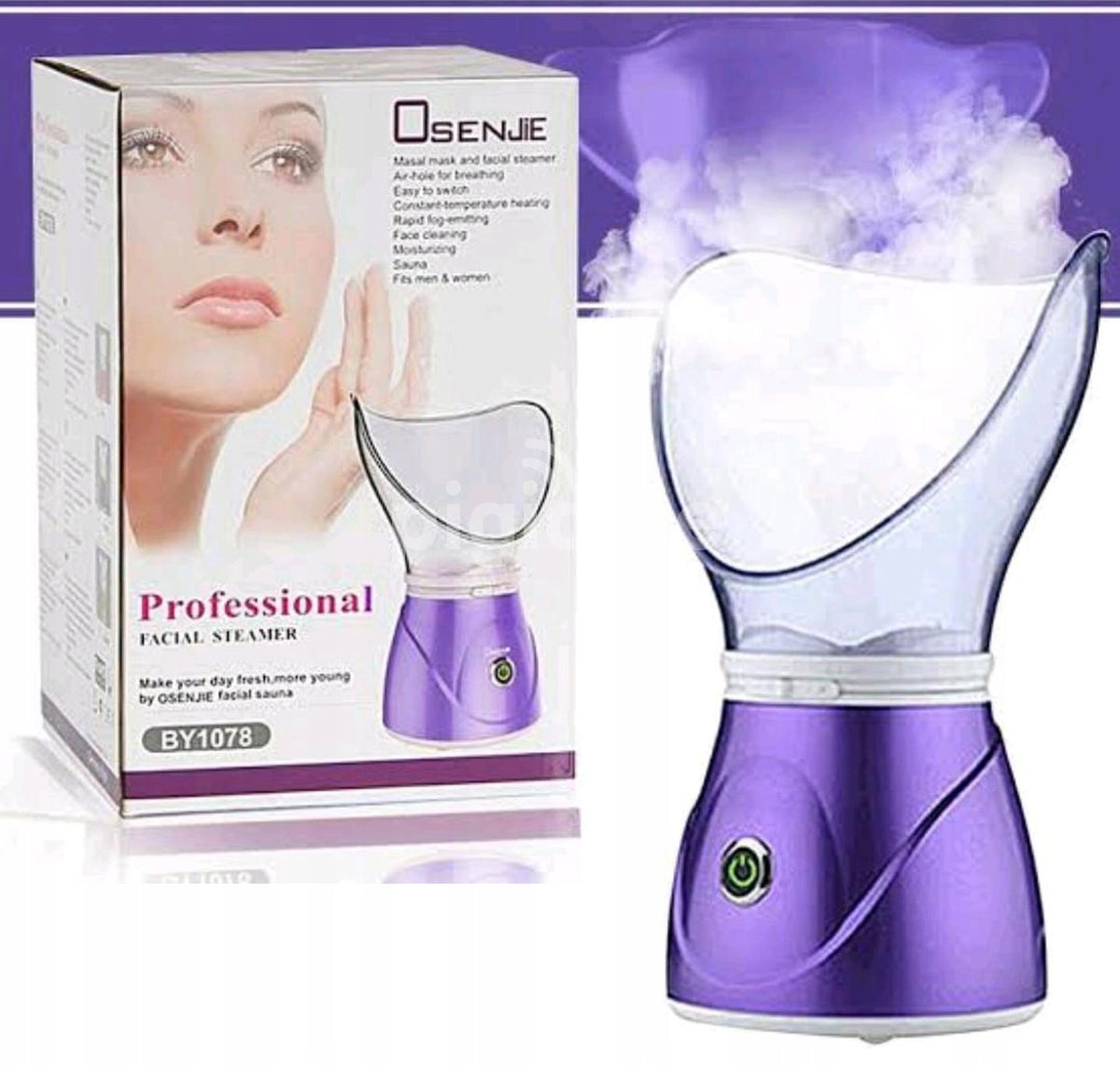 Face Steamer Humidifier Inhaler Purple Deep Cleansing Power supply mains