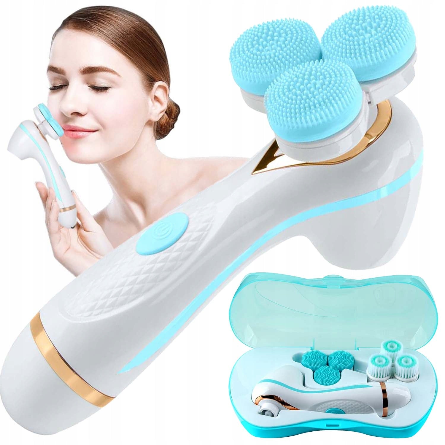 Face Wash Brush Sonic Rotating Face Massager 3in1