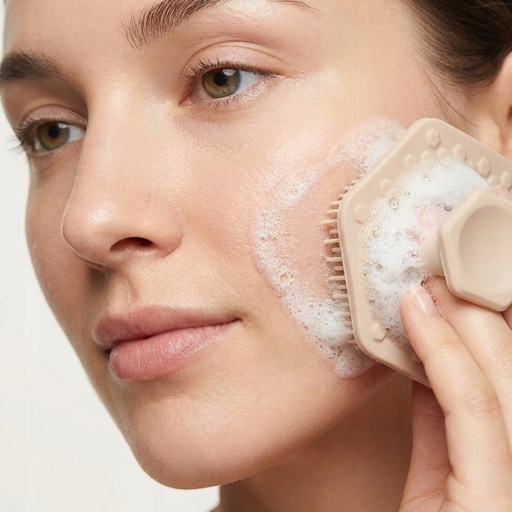 Face Wash Silicone Massage Care Beige Antibacterial Manufacturer code Higieniczna Gąbka do Twarzy Silikon