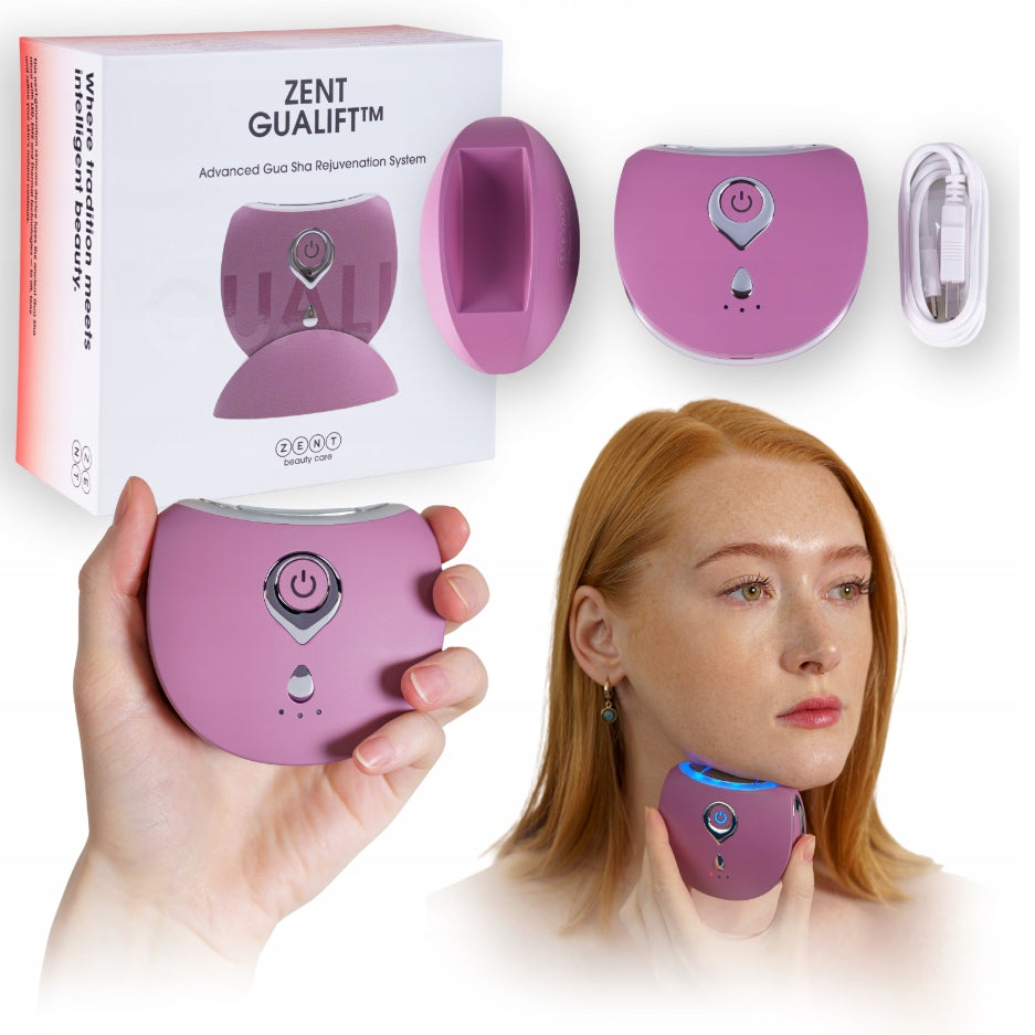 Face and Neck Massager EMS Lifting LED Gua Sha Needleless Mesotherapy ZENT