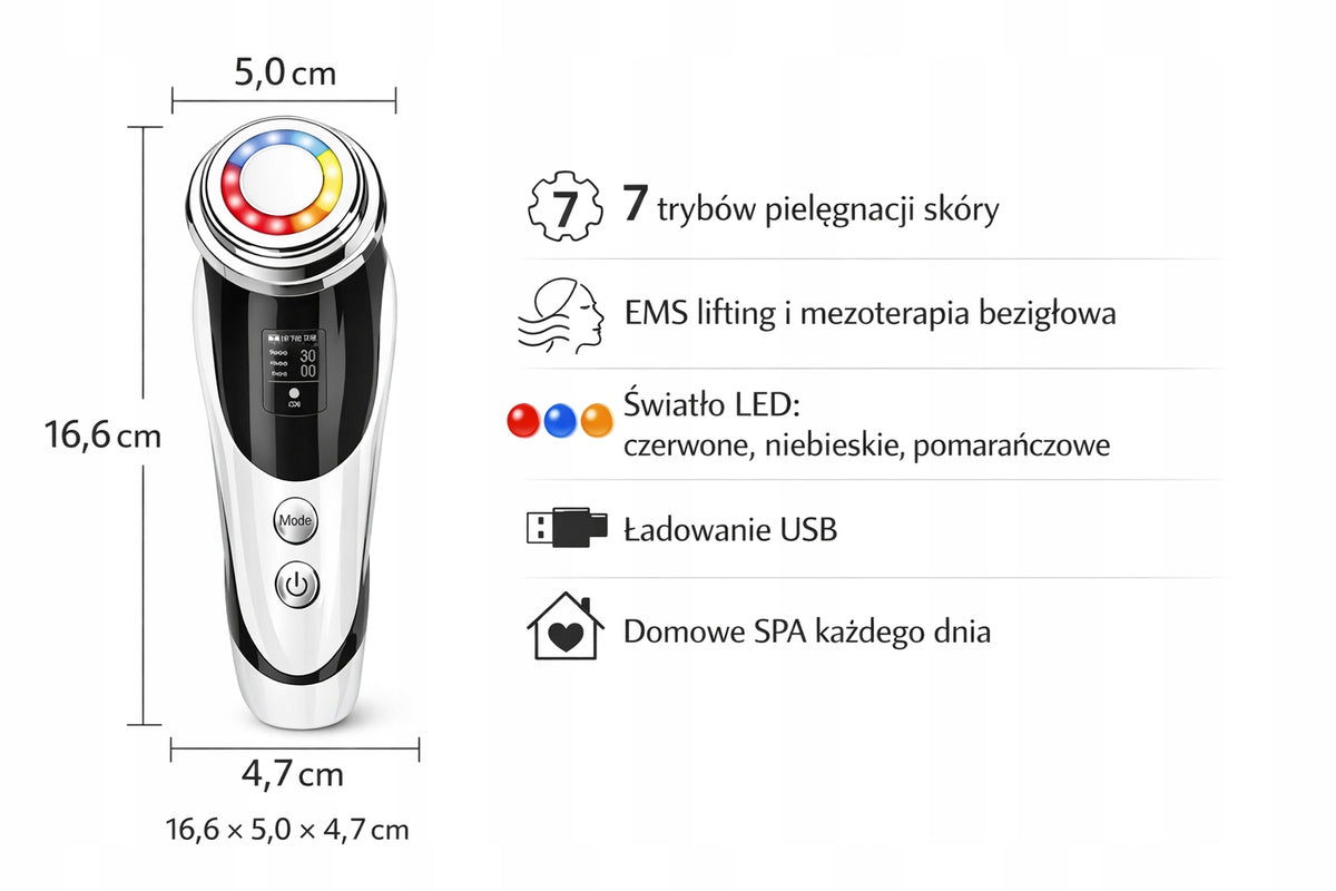 Face massager7in1 EMS*LED*Lifting*Needleless mesotherapy Packaging status original