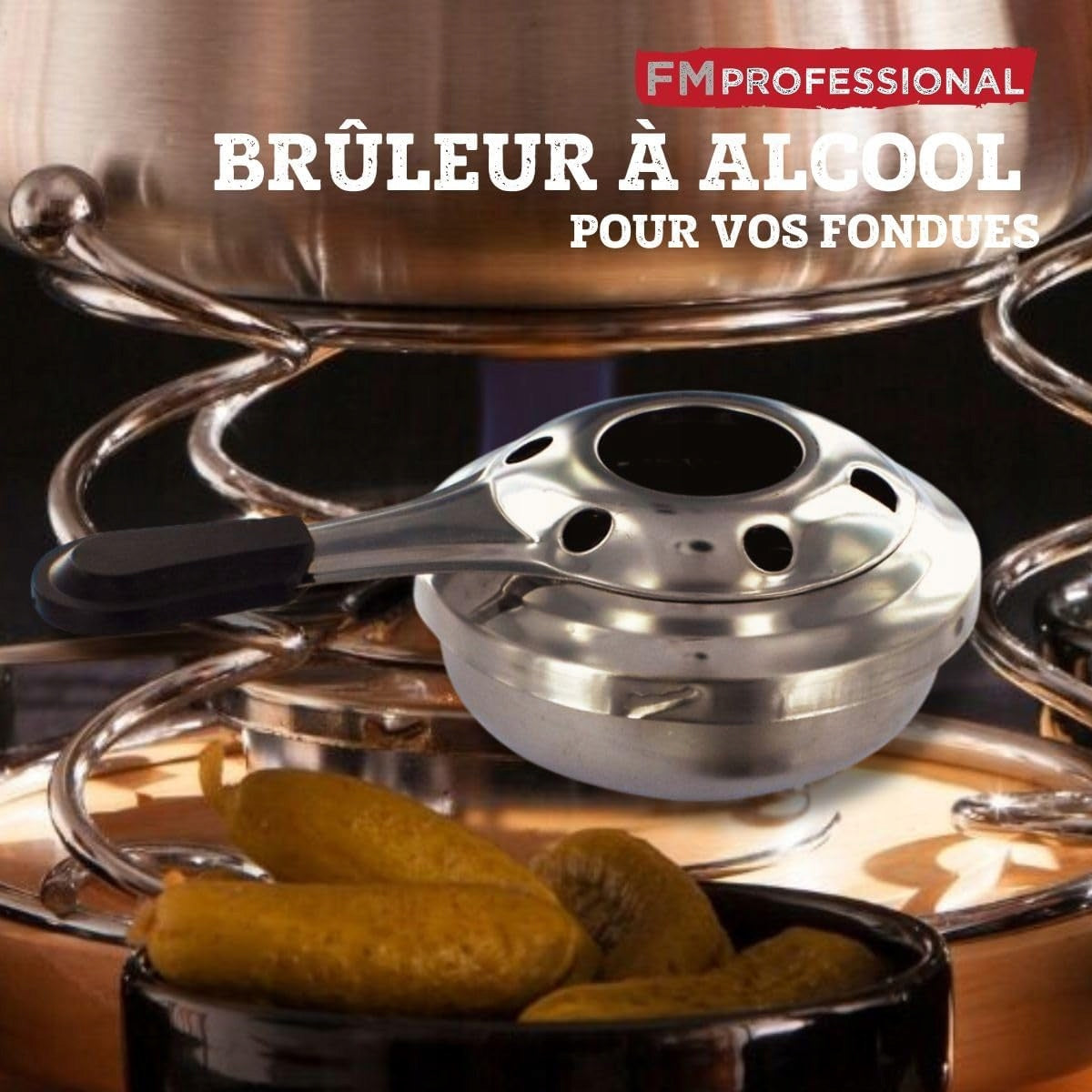 Fackelmann alcohol burner stainless steel fondue 15.5x9.5x4.5cm Brand Fackelmann