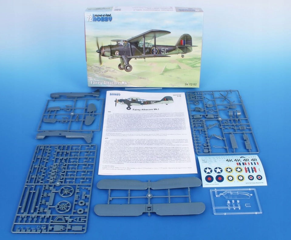 Fairey Albacore Mk.I SH72152 1/72 Scale Model Kit Brand Special Hobby