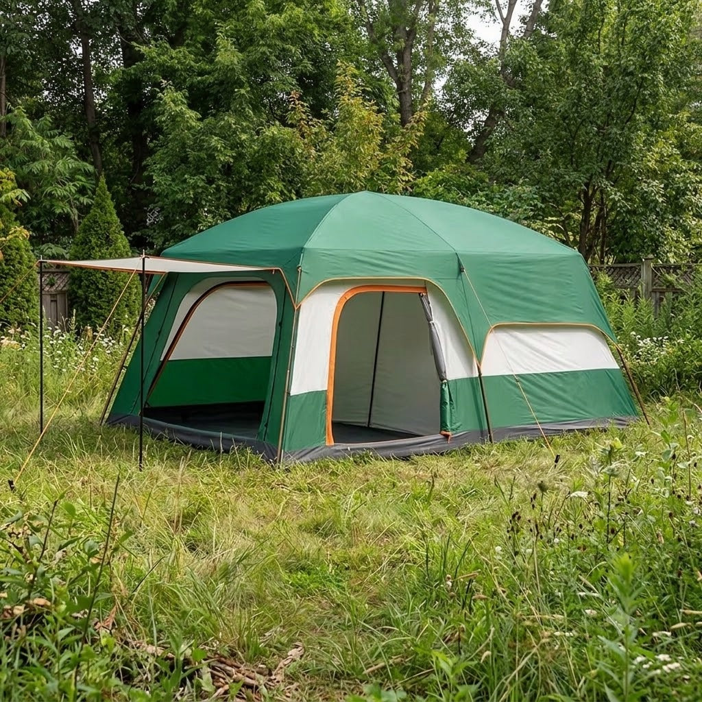 Family Camping Tent Large 2-4 Person Waterproof UV 2in1 XXL + Canopy Manufacturer code OXFORD-3D-PRO-TENT