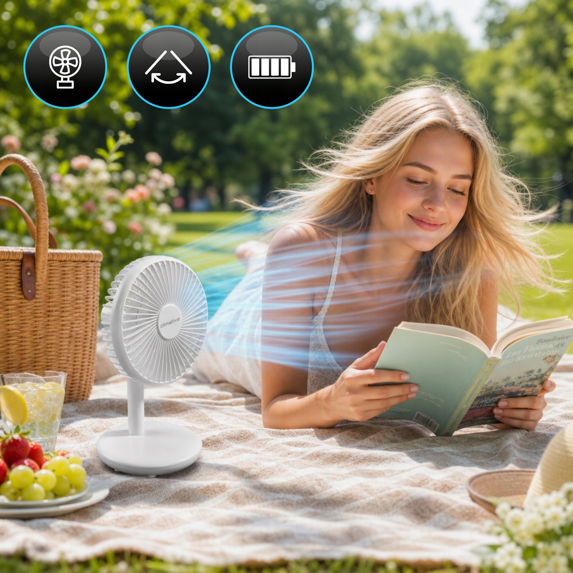 Fan Desk Fan 4000 MAh CLIMATIVE CoolGo Wireless QUIET Packaging status original