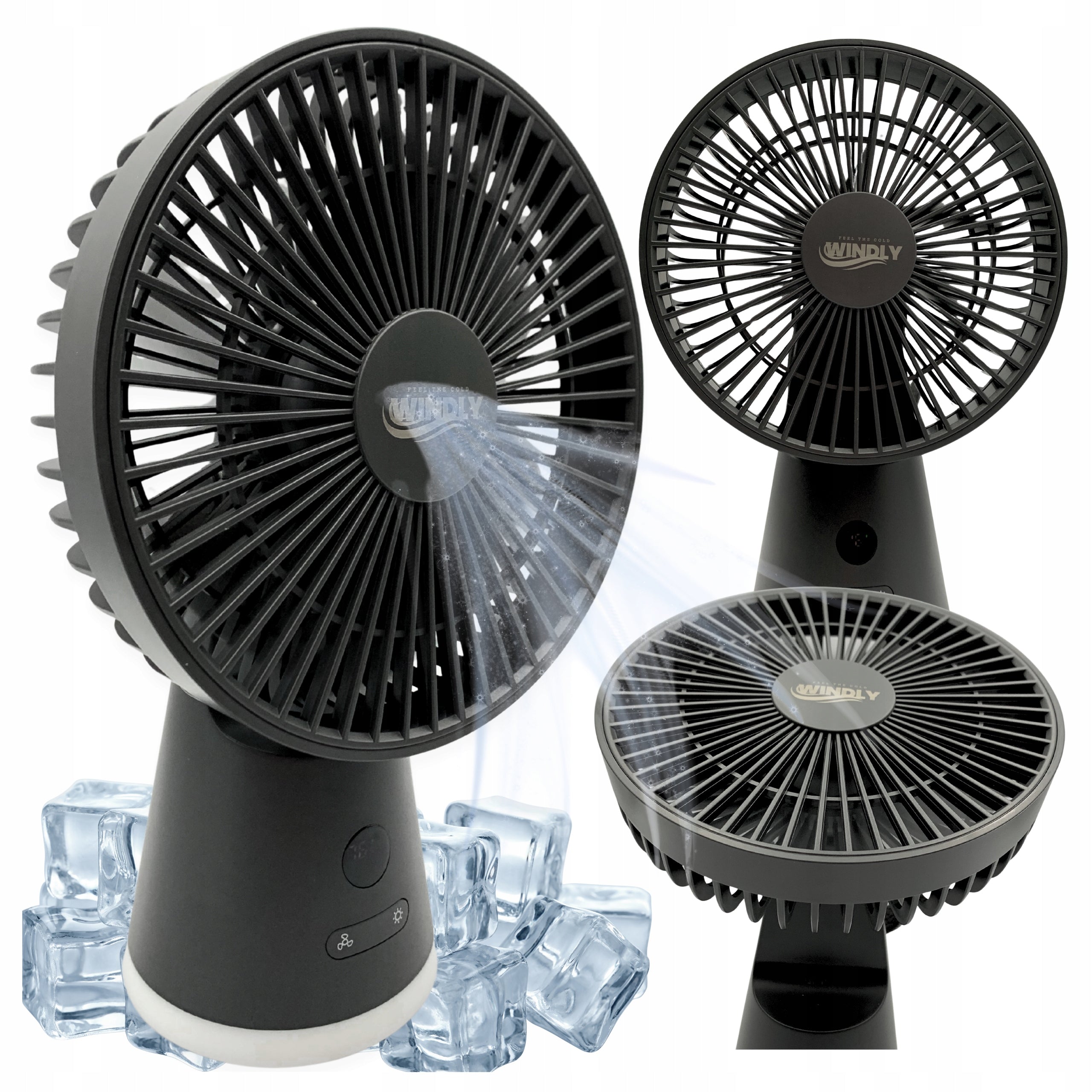 Fan Desk Fan Standing Office With Lamp Powerful USB-C 3600 mAh