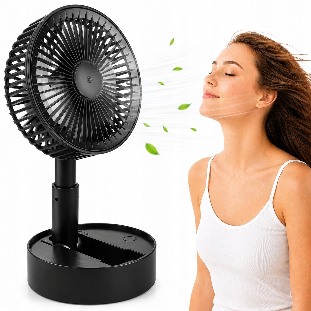 Fan Desk Fan USB Wireless Portable Standing Black