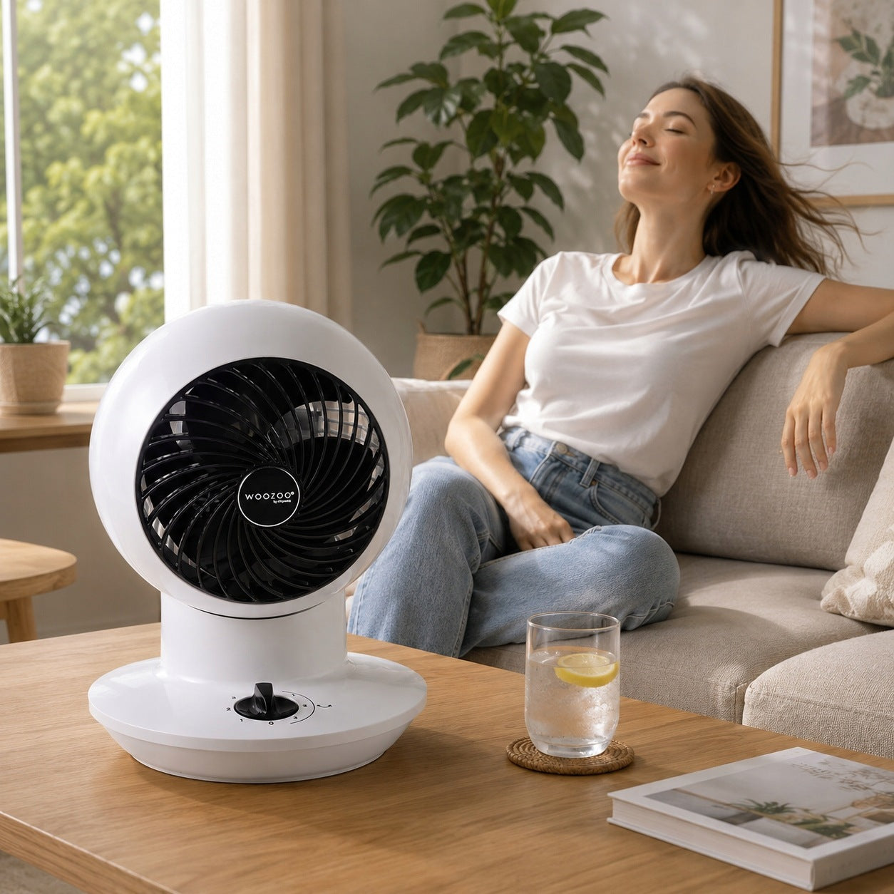 Fan Windmill Desk Circulator Table WooZoo Mini PCF-SMI2 White Dominant color white