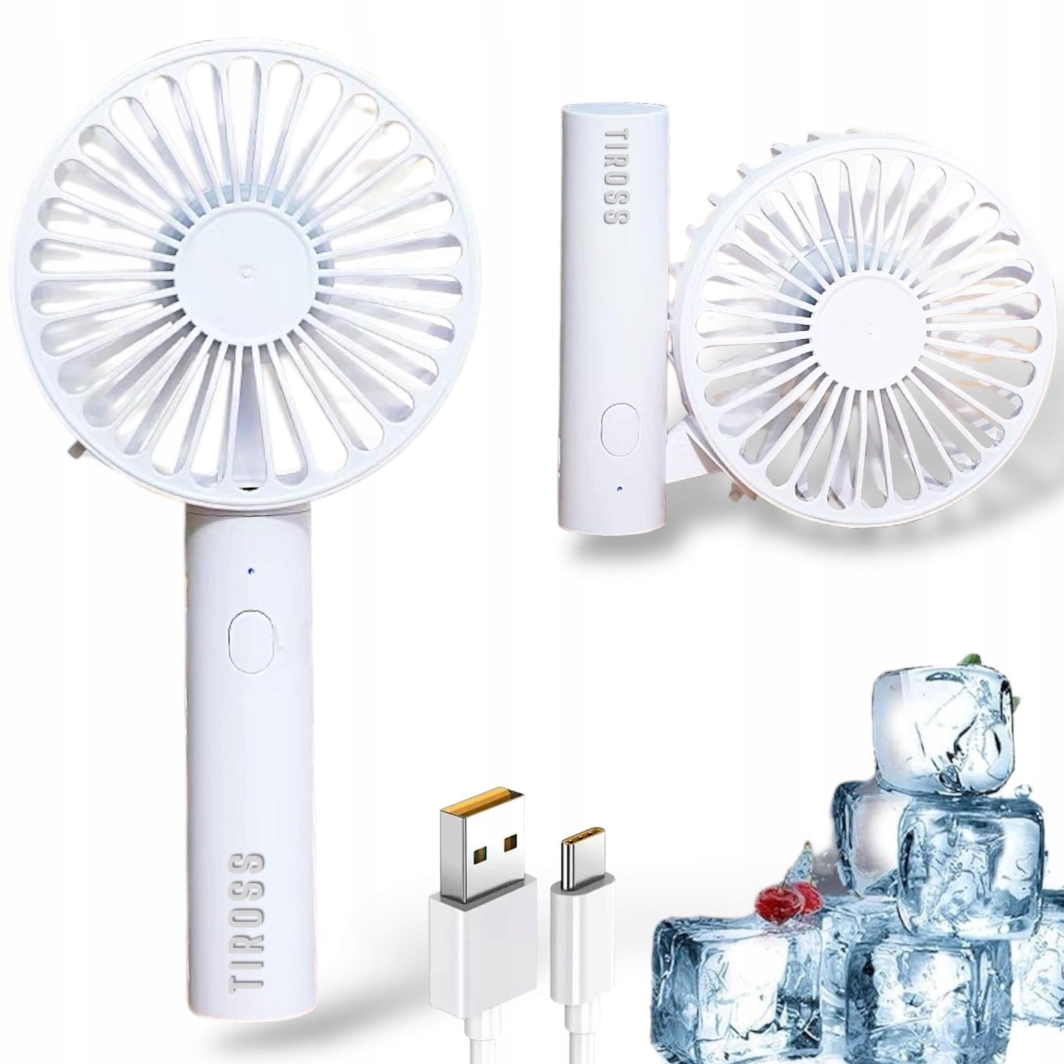 Fan battery fan USB-C mini Tiross TS3401 white