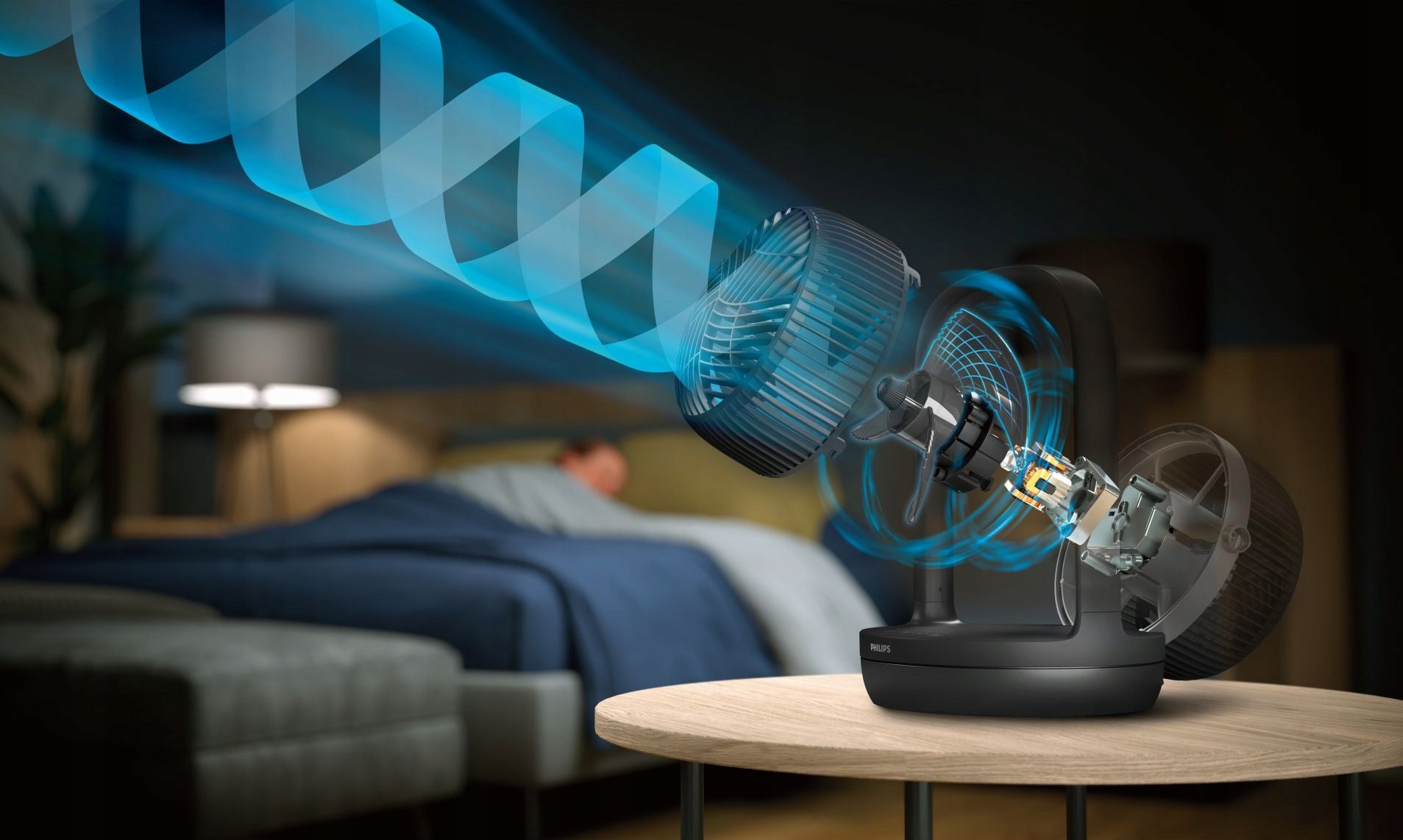 Fan desk fan quiet Series 3000 Philips SilentWings CX3050/01 Dominant color black