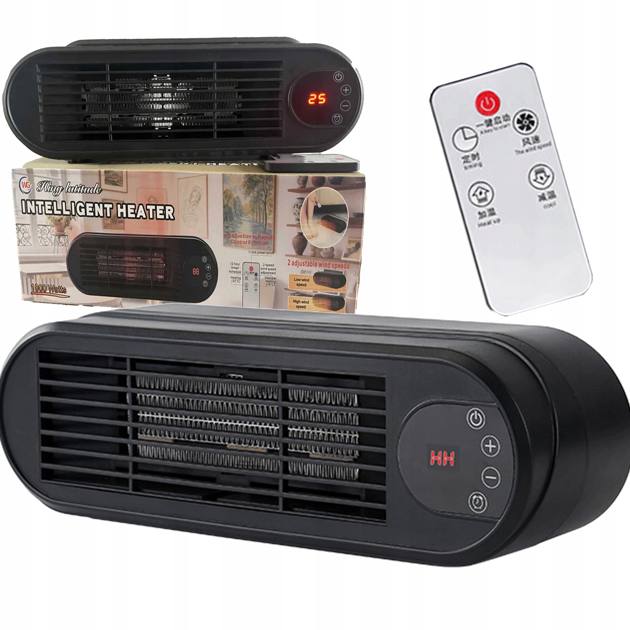 Farelka Heater fan heater 1000 W with remote control timer temp adjustment
