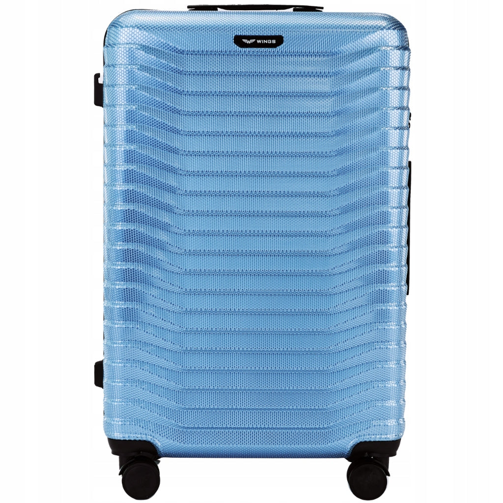 Fashion suitcase Large L 28" Polycarbon Double wheels lock TSA WINGS 141N Manufacturer code PC141-L-S.BLUE