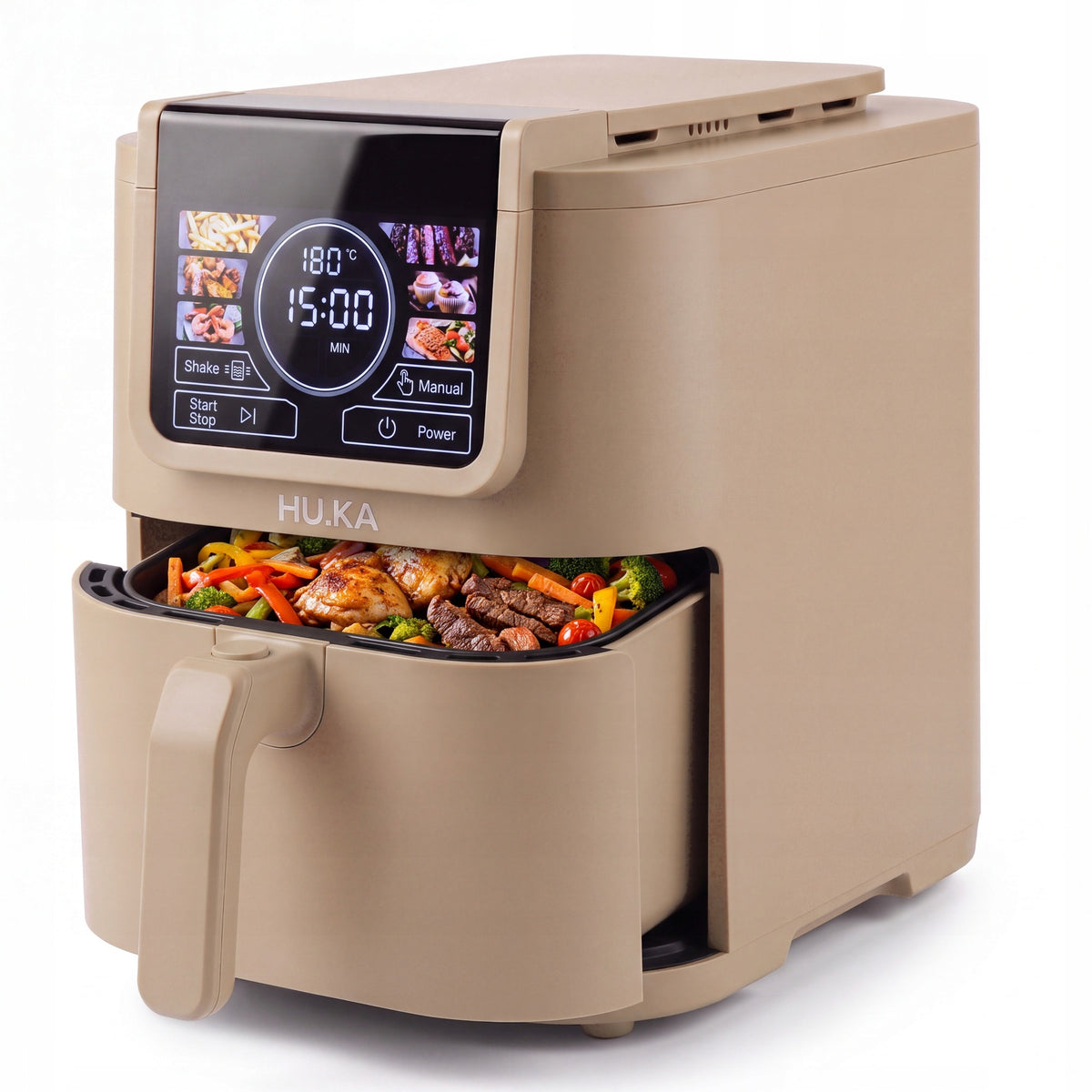 Fat Free Air Fryer 5L Slim AI Cook HU.KA CrunchUp beige