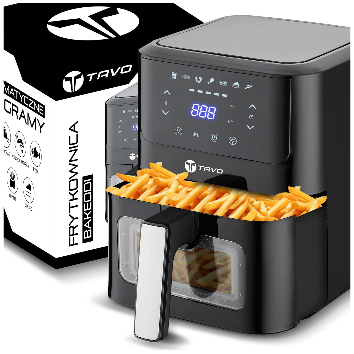 Fat Free Air Fryer 6L 2500W Fryer With Thermostat Tray