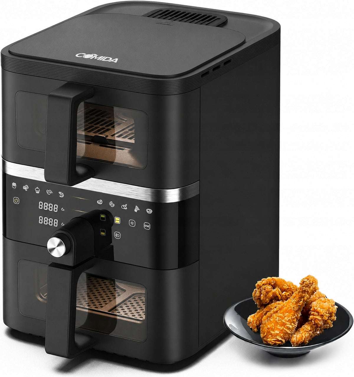 Fat Free Double Chamber Fryer 10L Air Fryer Comida 2500W 10xprogram Packaging status original
