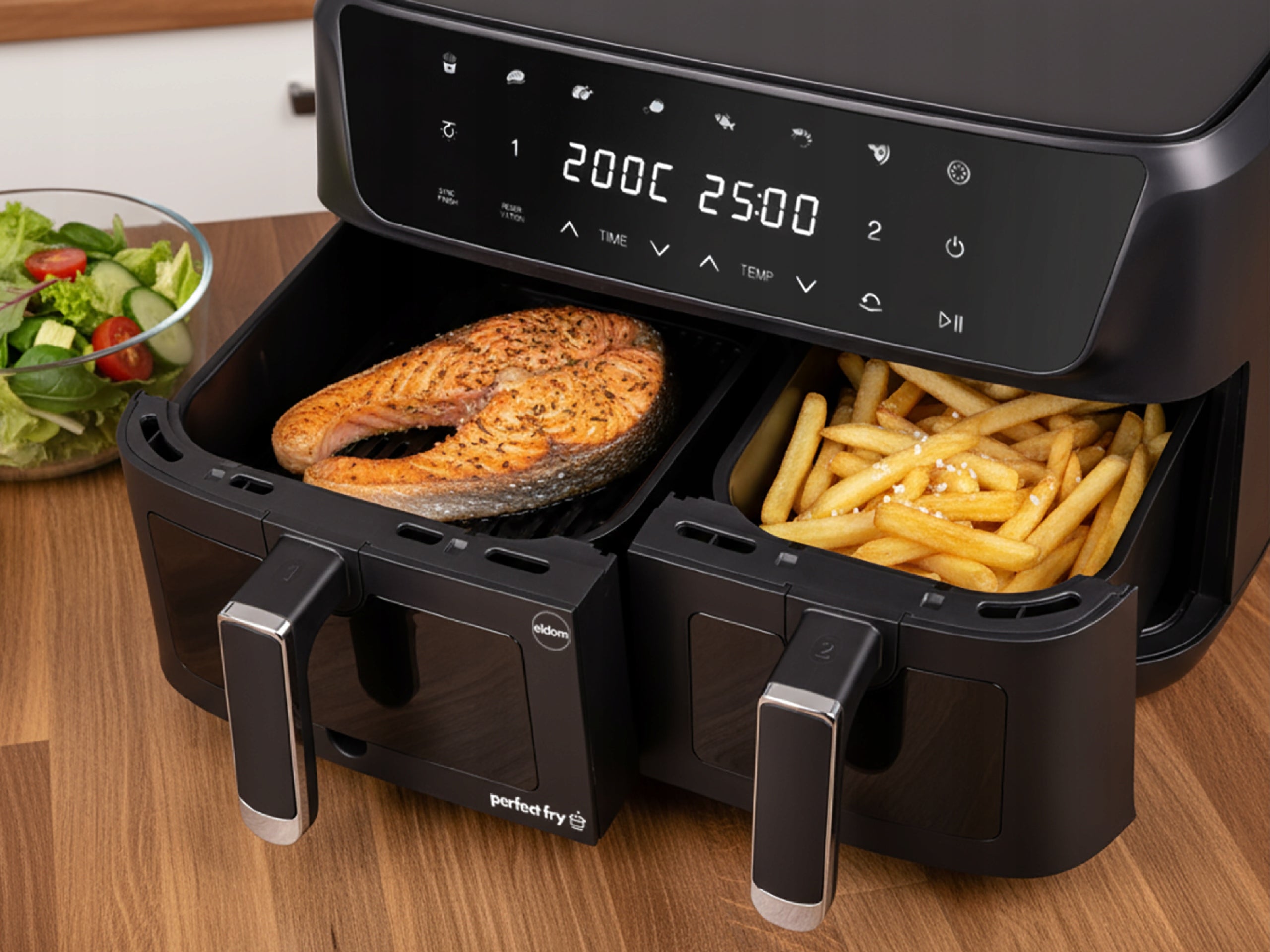 Fat Free Fryer 11L AIRFRYER 2700W Eldom FR220 LARGE DOUBLE Manufacturer code FR220 dualo