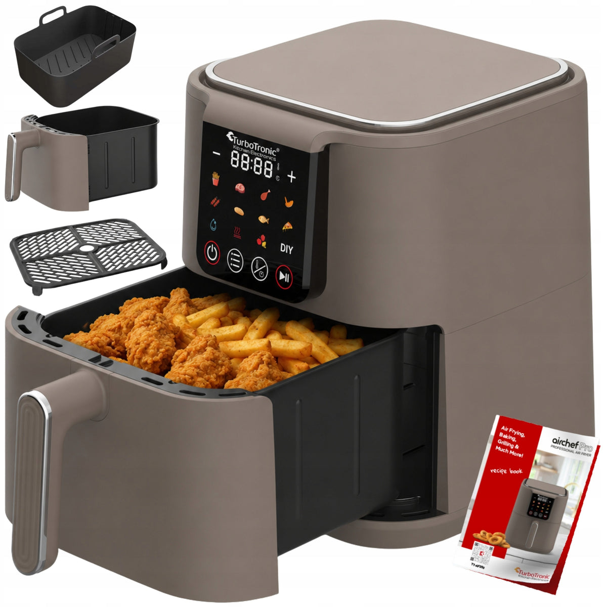 Fat Free Fryer 6L TurboTronic AIR Fryer Metal Interior 1500w