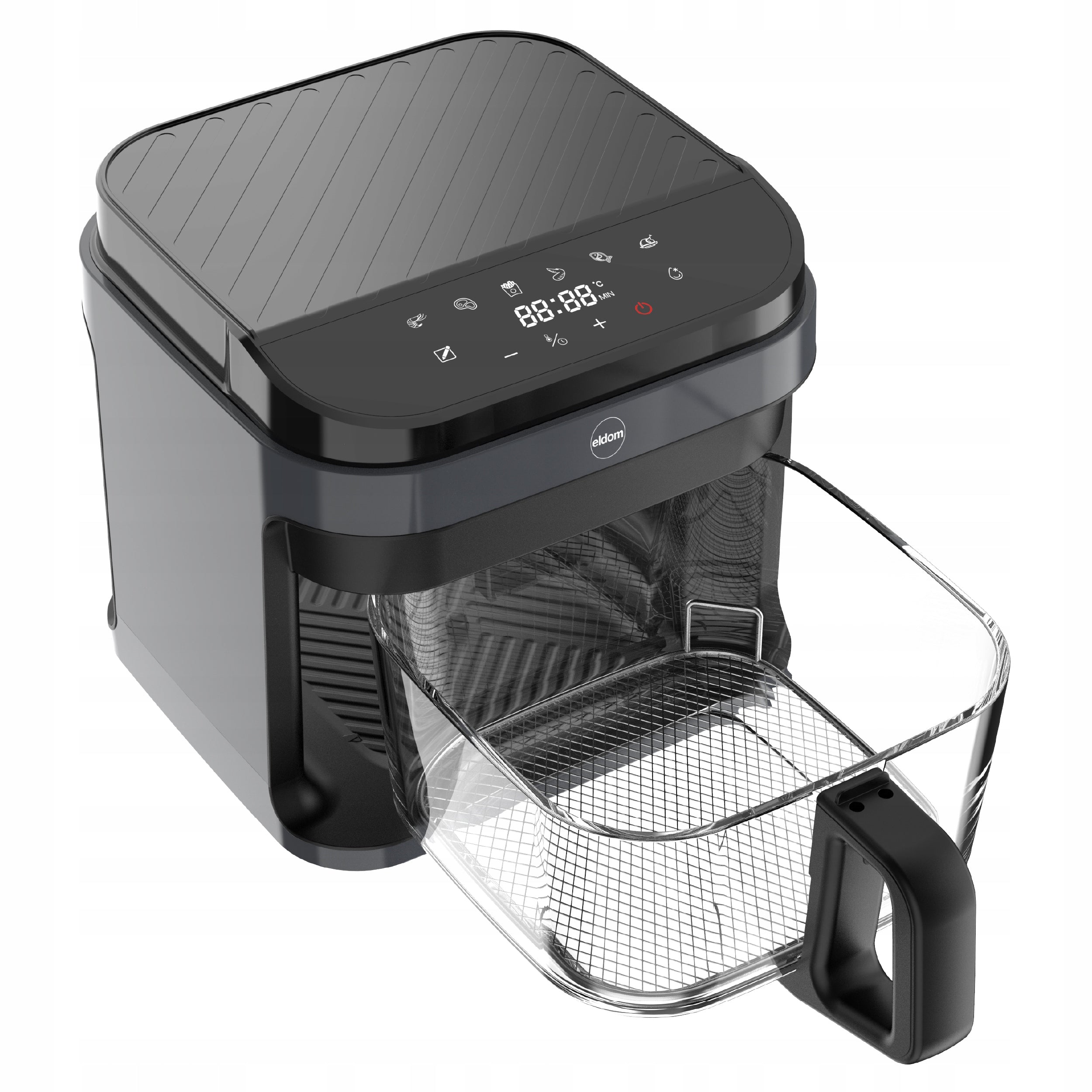 Fat Free Fryer FR500 Eldom Glass Container 5,5L 1200W air fryer Manufacturer code FR500 cuby