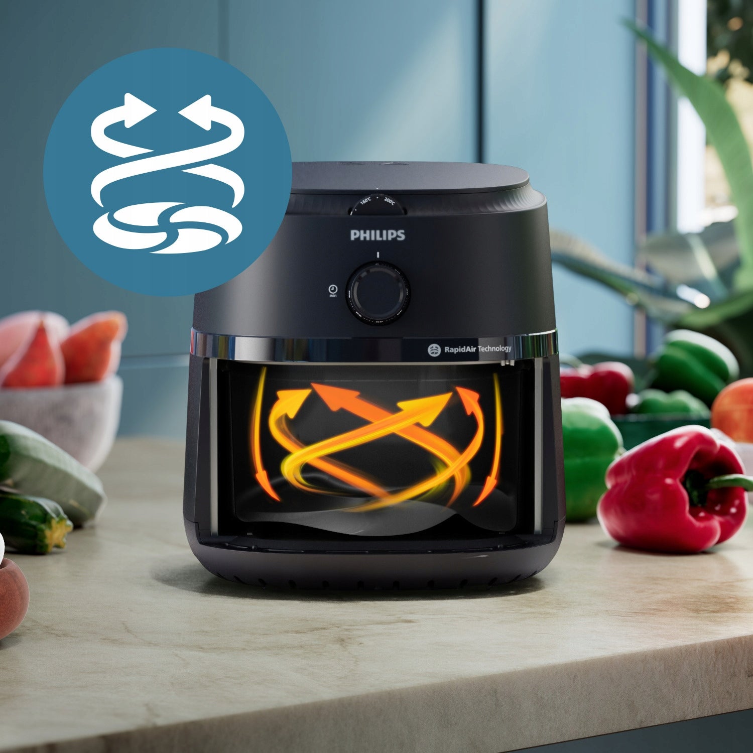 Fat Free Fryer Philips Series 1000 1300W Air fryer 4,2l NA120/00 Packaging status original