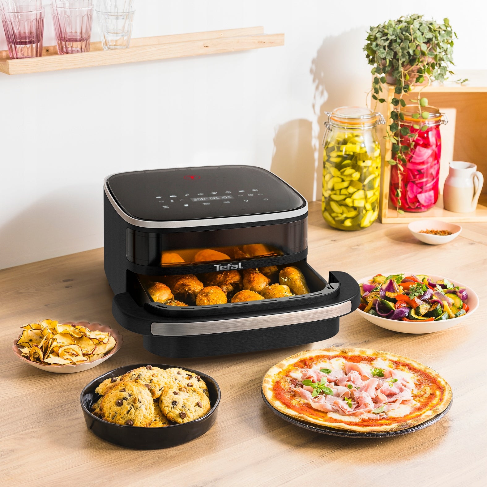 Fat Free Fryer TEFAL Easy Fry XL FW4018 2200W Air Fryer Dominant color black