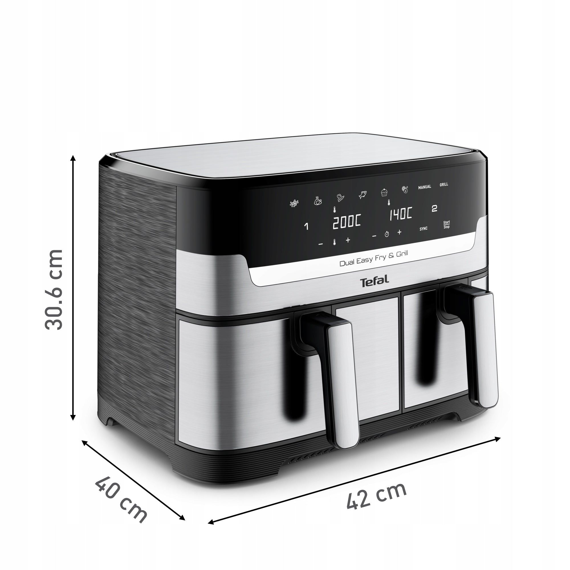 Fat Free Fryer Tefal Grill EY905D 8.3l Dual Chamber Air Fryer Brand Tefal