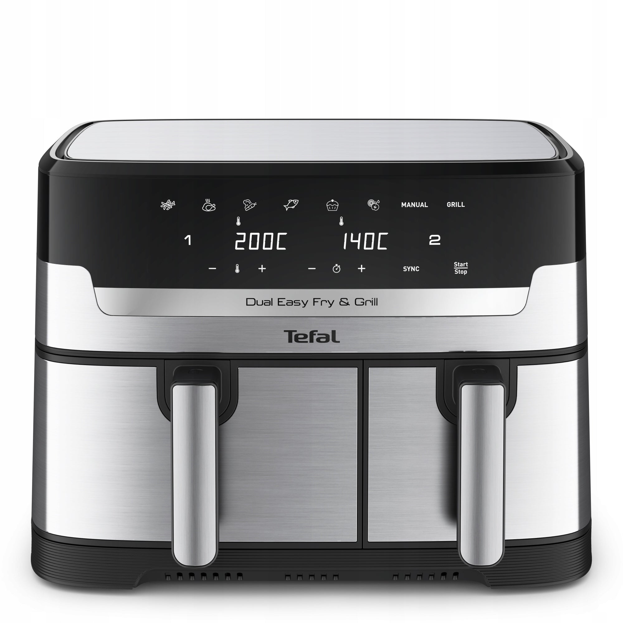 Fat Free Fryer Tefal Grill EY905D 8.3l Dual Chamber Air Fryer