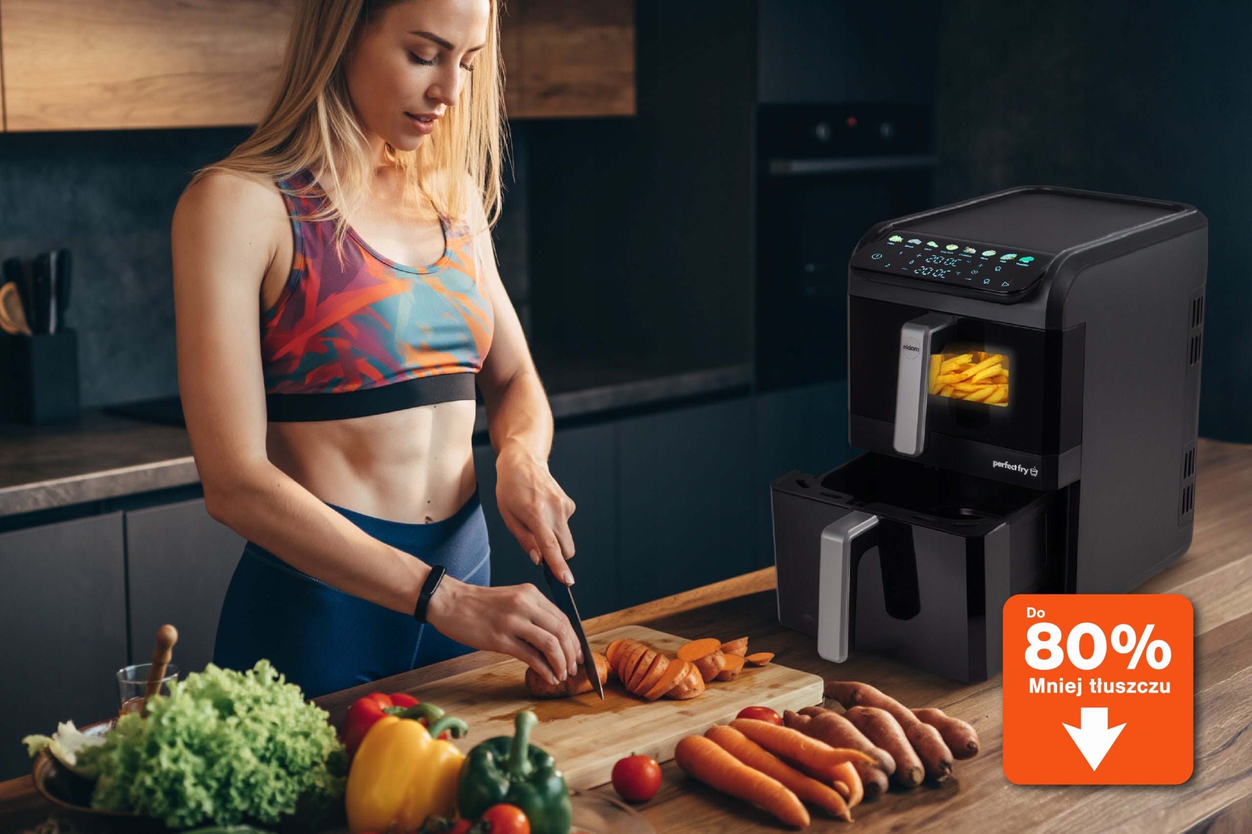 Fat Free Vertical Fryer FR300 2700W Two Drawers 10L Air Fryer Dominant color black