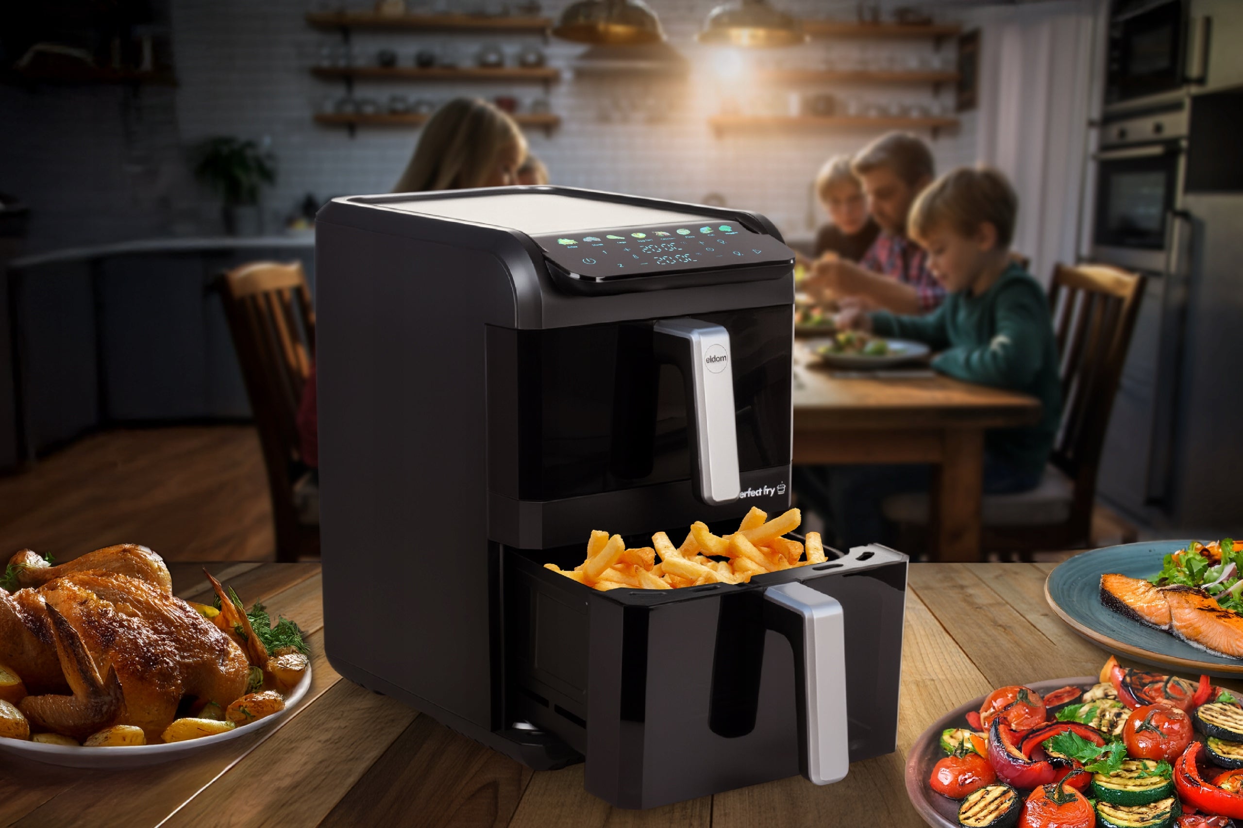 Fat Free Vertical Fryer FR300 2700W Two Drawers 10L Air Fryer Model FR300