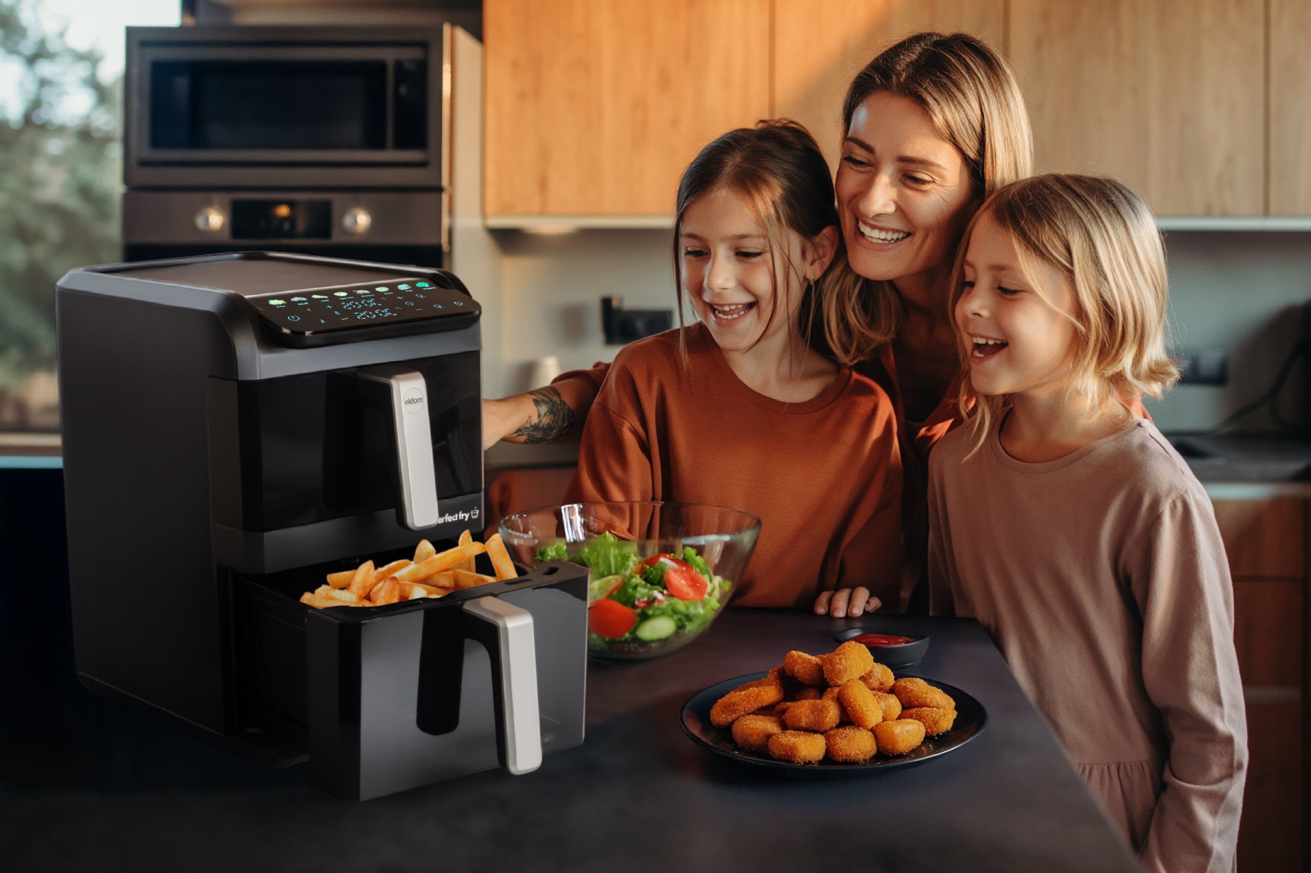 Fat Free Vertical Fryer FR300 2700W Two Drawers 10L Air Fryer Power 2700 W