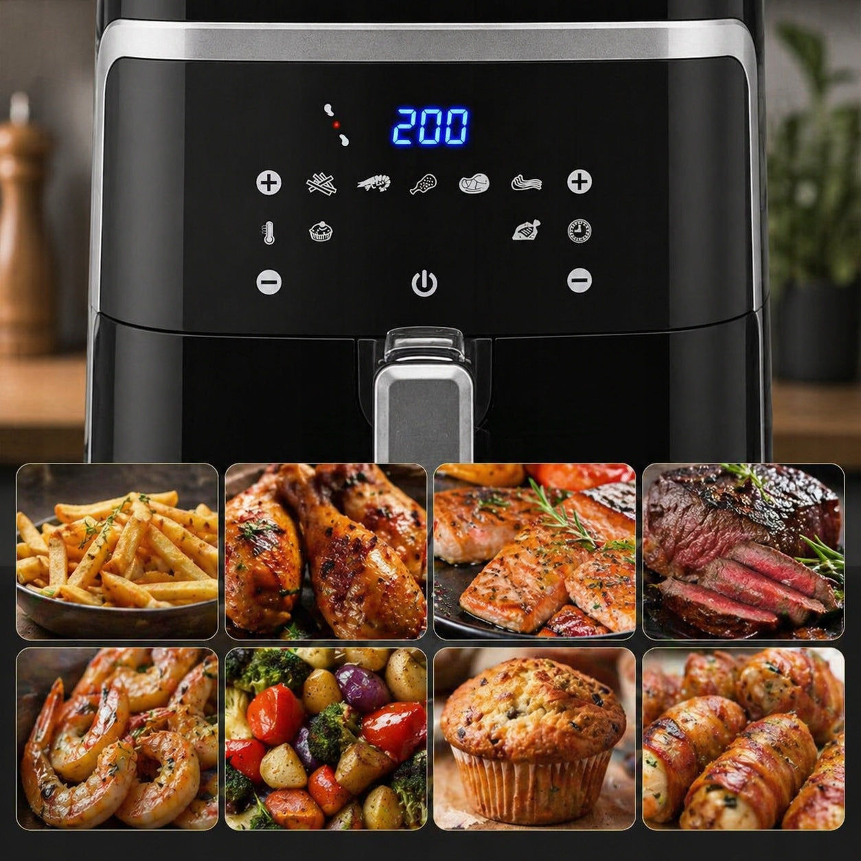 Fat Free XXL Aigostar Cube Air Fryer 1900W 7L Manufacturer code 300010IBT