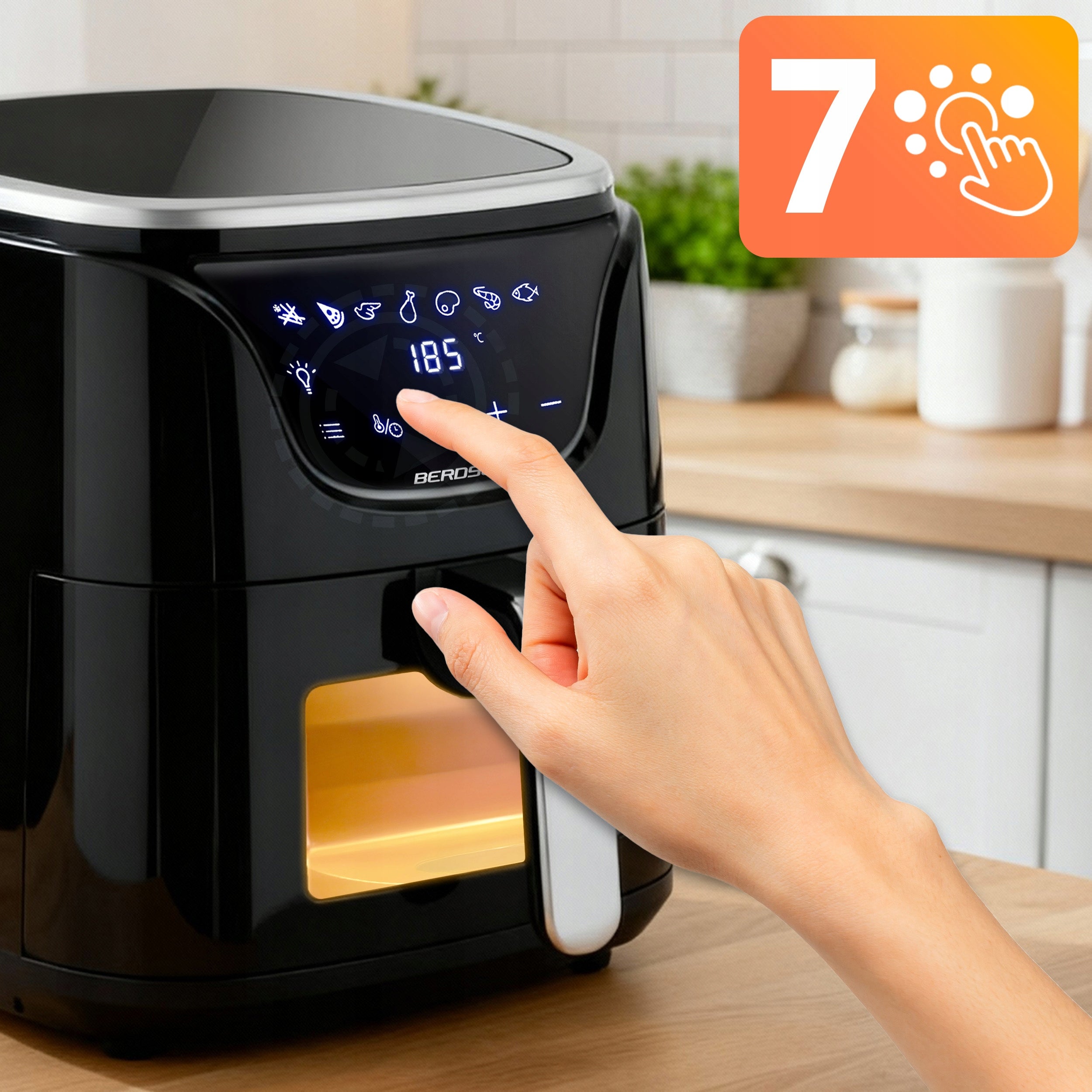 Fat-free air fryer Air Fryer 5L Berdsen 1500W Power 1500 W