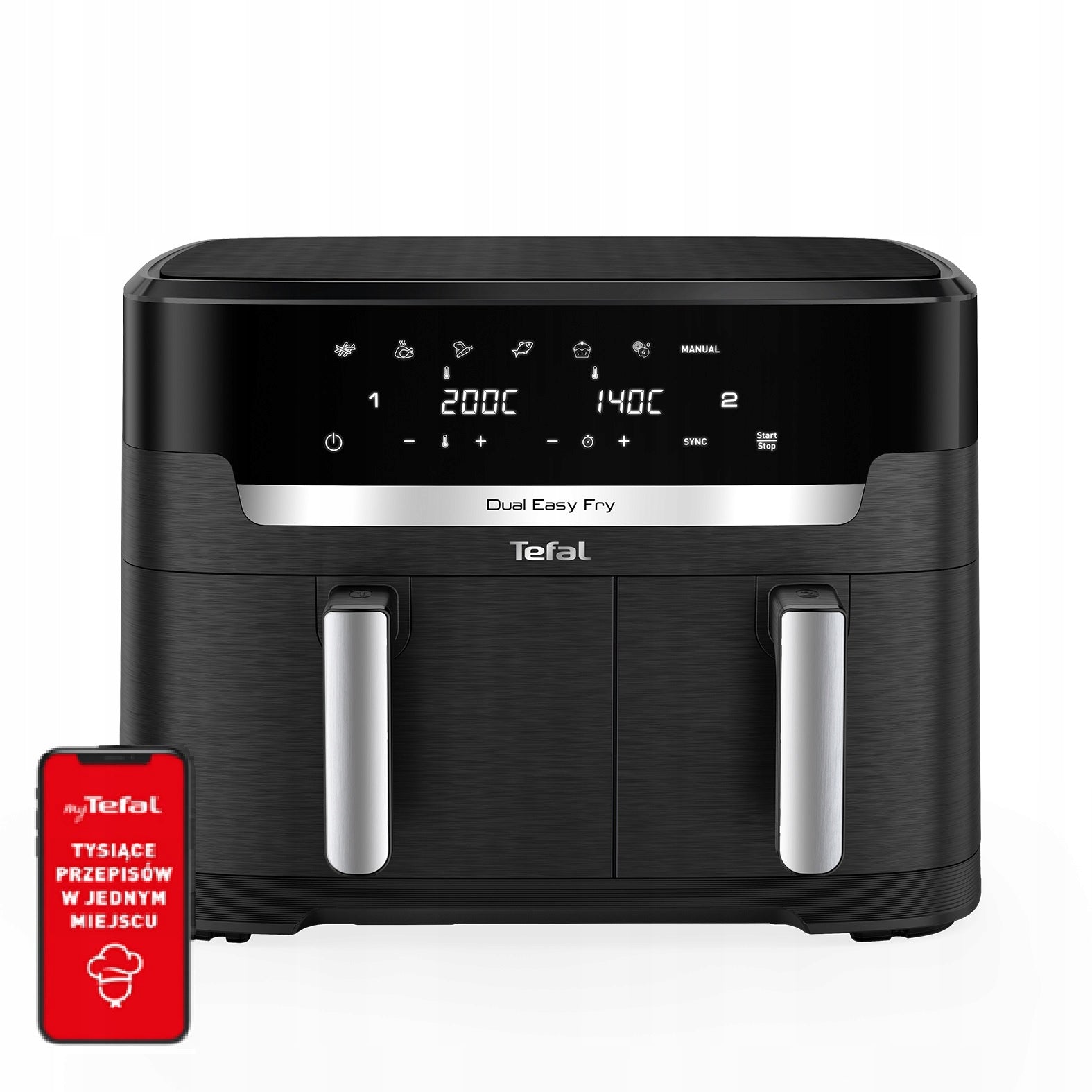 Fat-free air fryer TEFAL EY9428E XXL 11l 2700W two-chamber Air Fryer Packaging status original