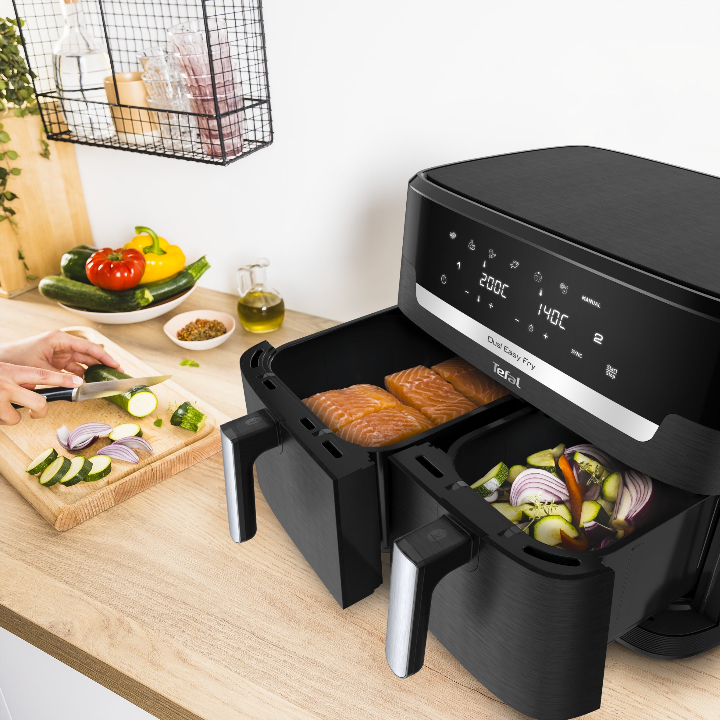 Fat-free air fryer TEFAL EY9428E XXL 11l 2700W two-chamber Air Fryer Power 2700 W