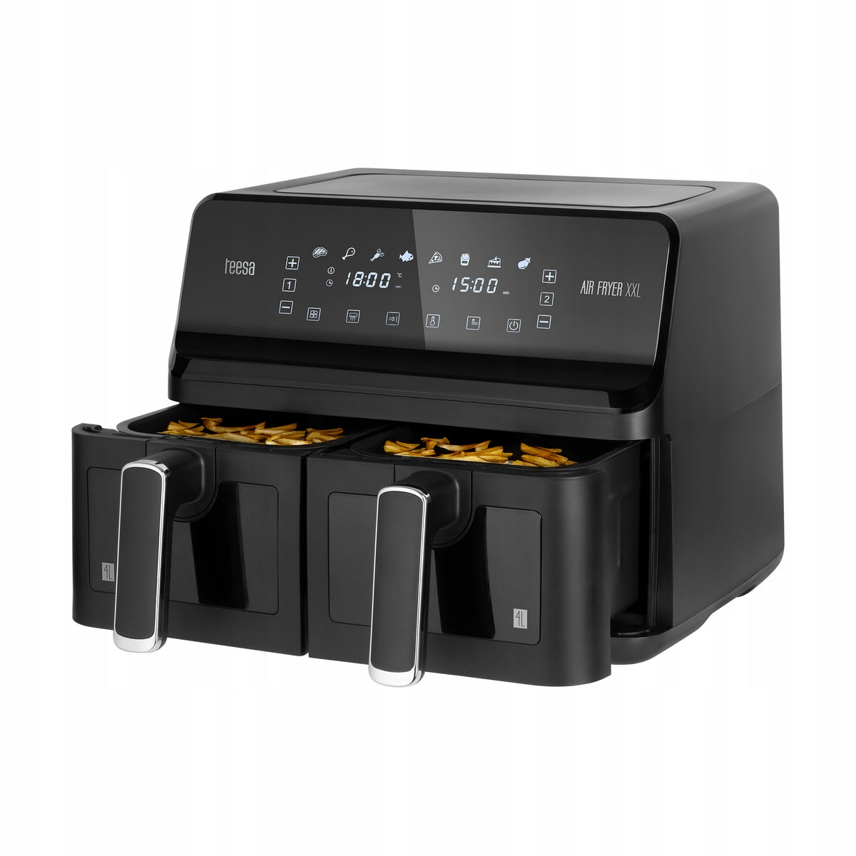 Fat-free air fryer XXL 8L 2700W two-chamber Teesa AIR FRYER DUAL POT