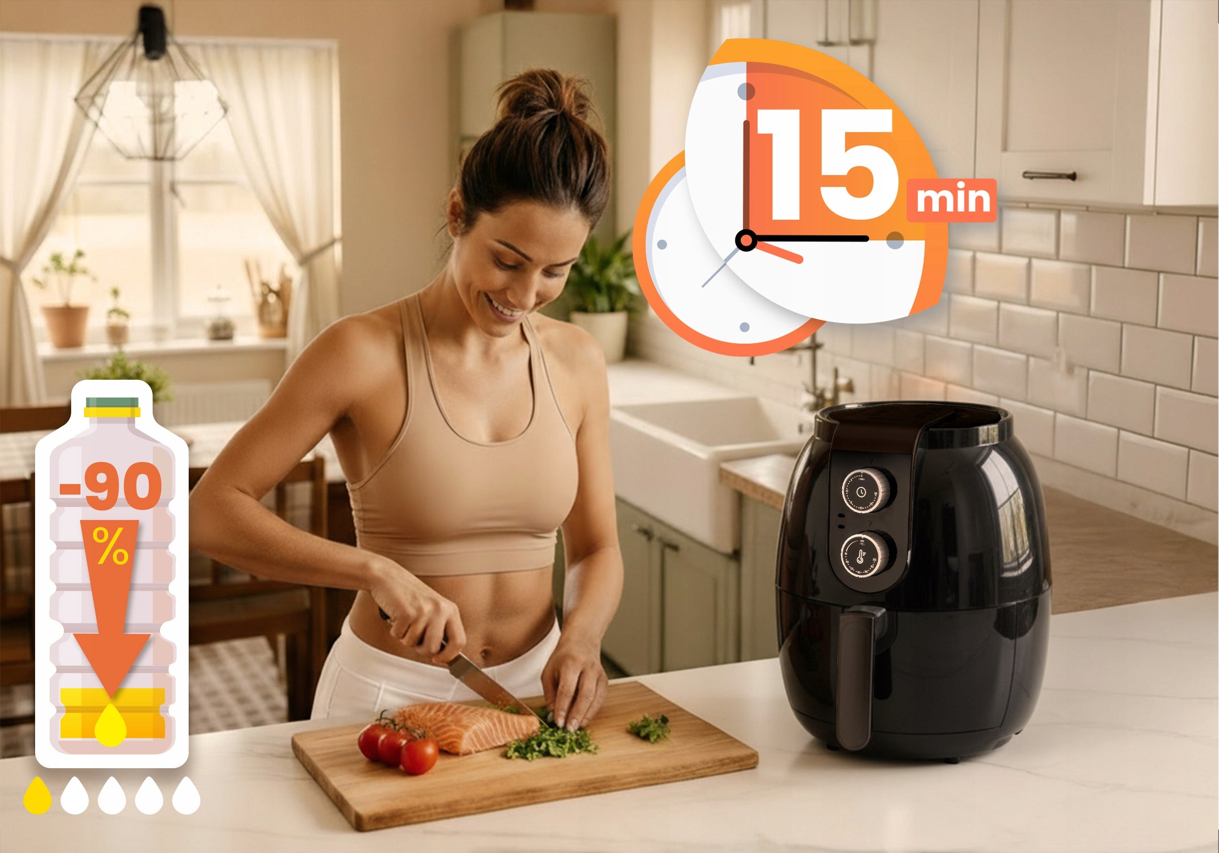 Fat-free air fryer powerful Air Fryer Berdsen 3.6L Bowl volume 3.6 l