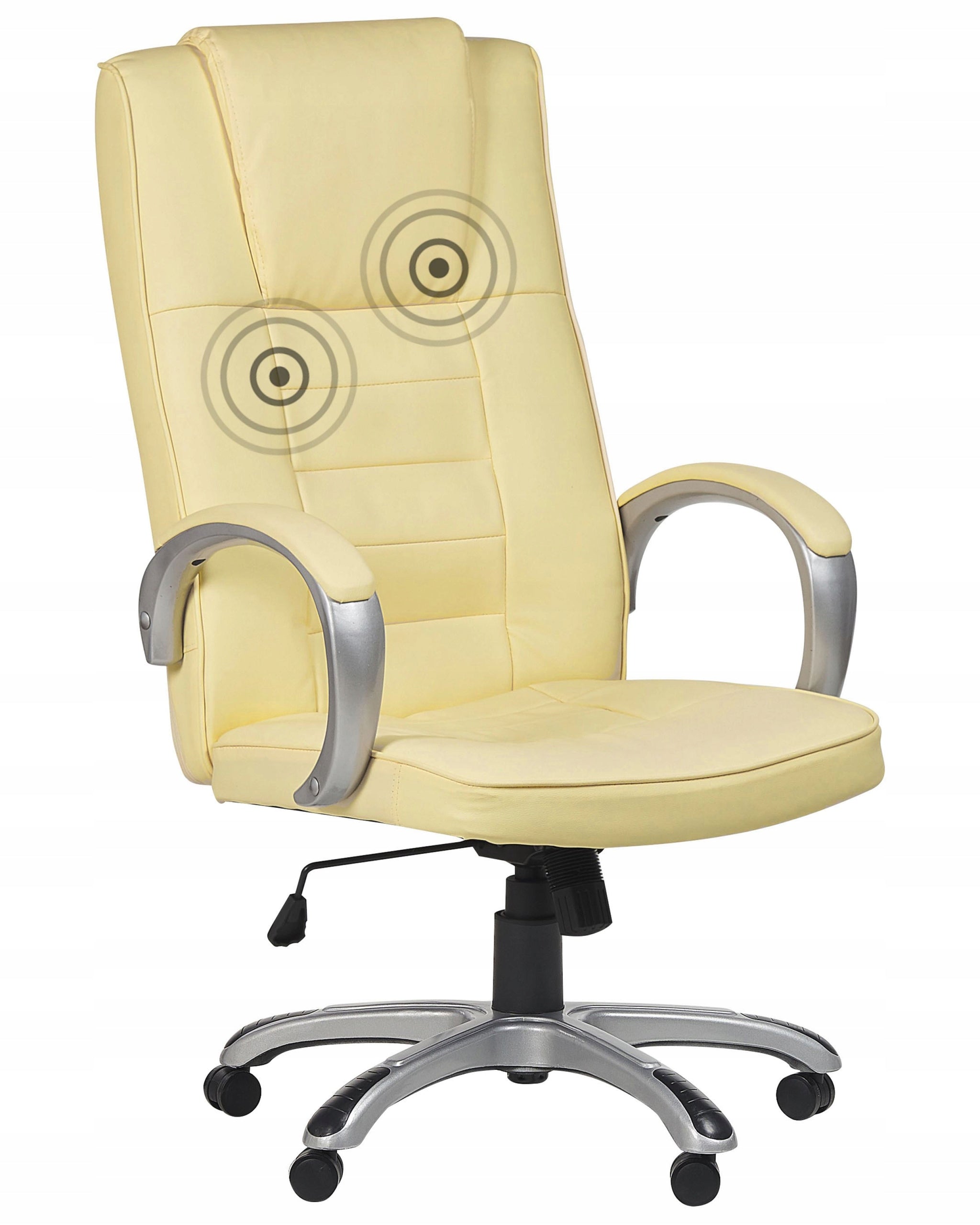 Faux Leather Office Chair with Massage Beige