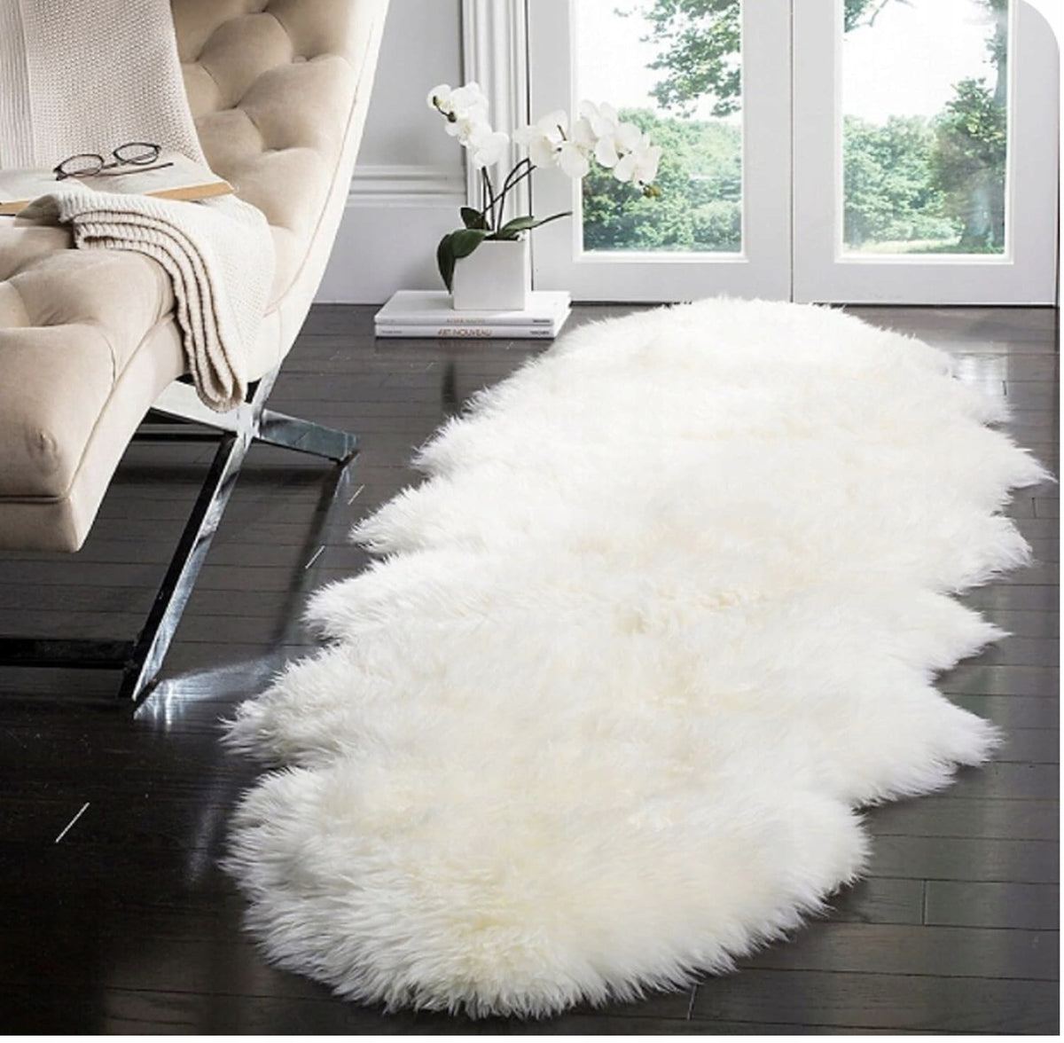 Faux Sheepskin Carpet Length 160 cm