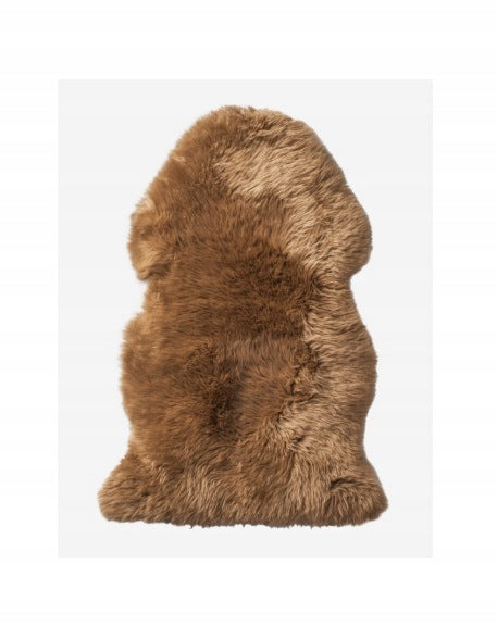 Faux leather fur rug brown 50 x 80 cm fluffy