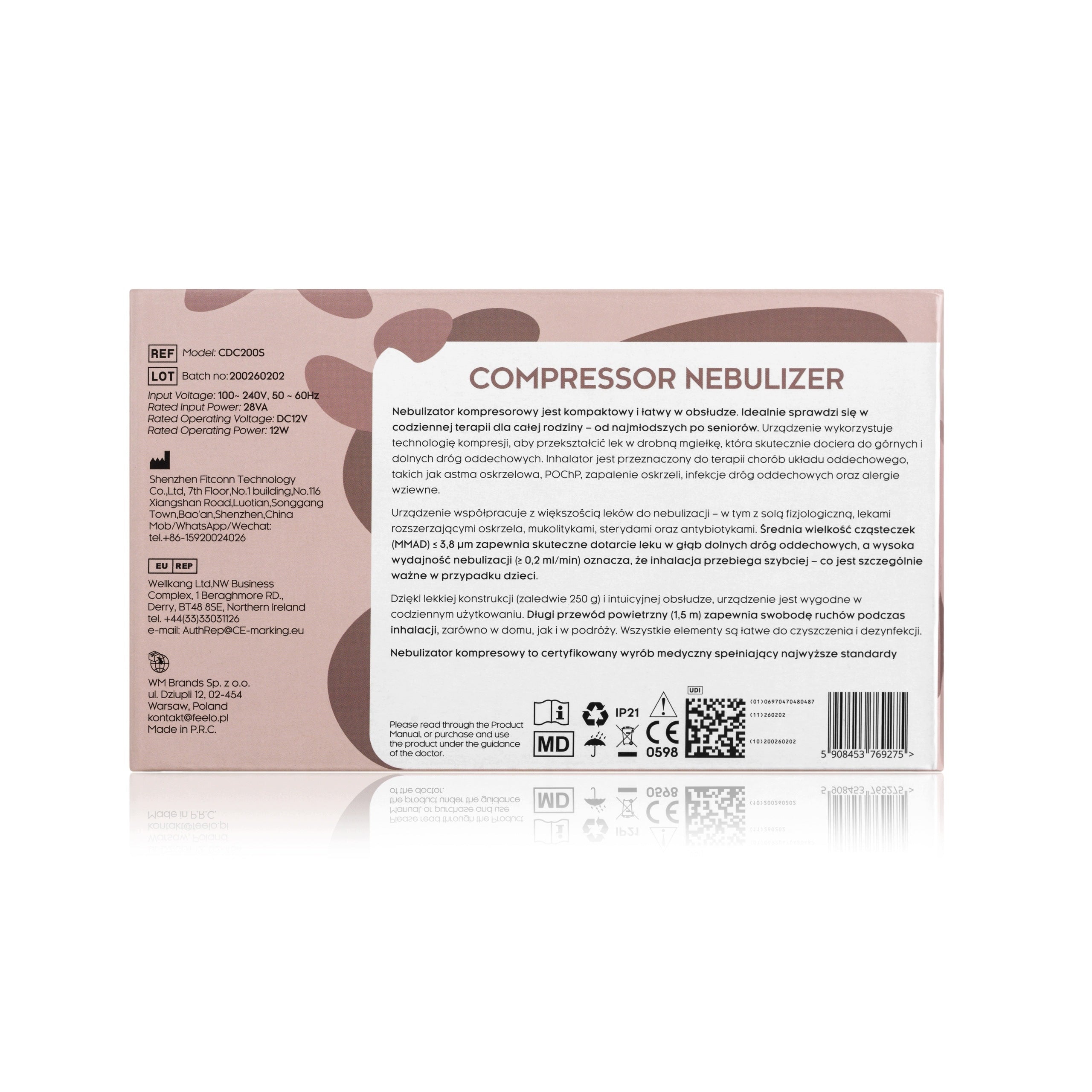Feelo Family compressor inhaler nebuliser for children and adults Medical device yes