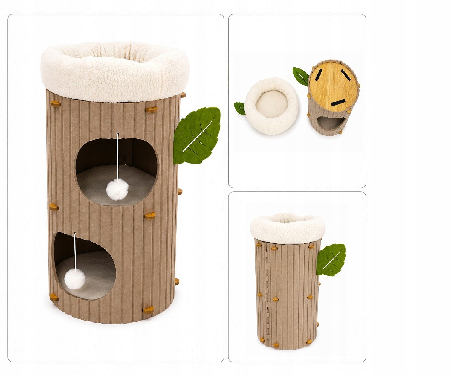 Felt Cat Scratcher 2in1 LunaTower – Bed, Cottage and Cat Tower