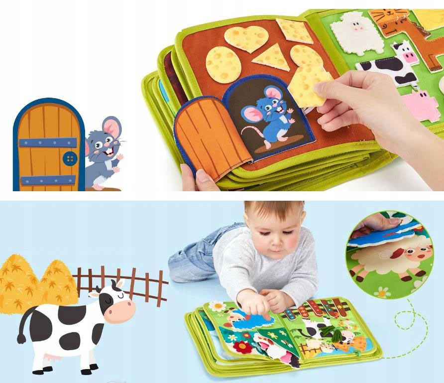 Felt Sensory Manipulation Book Montessori Farm Educational Felt Packaging status original