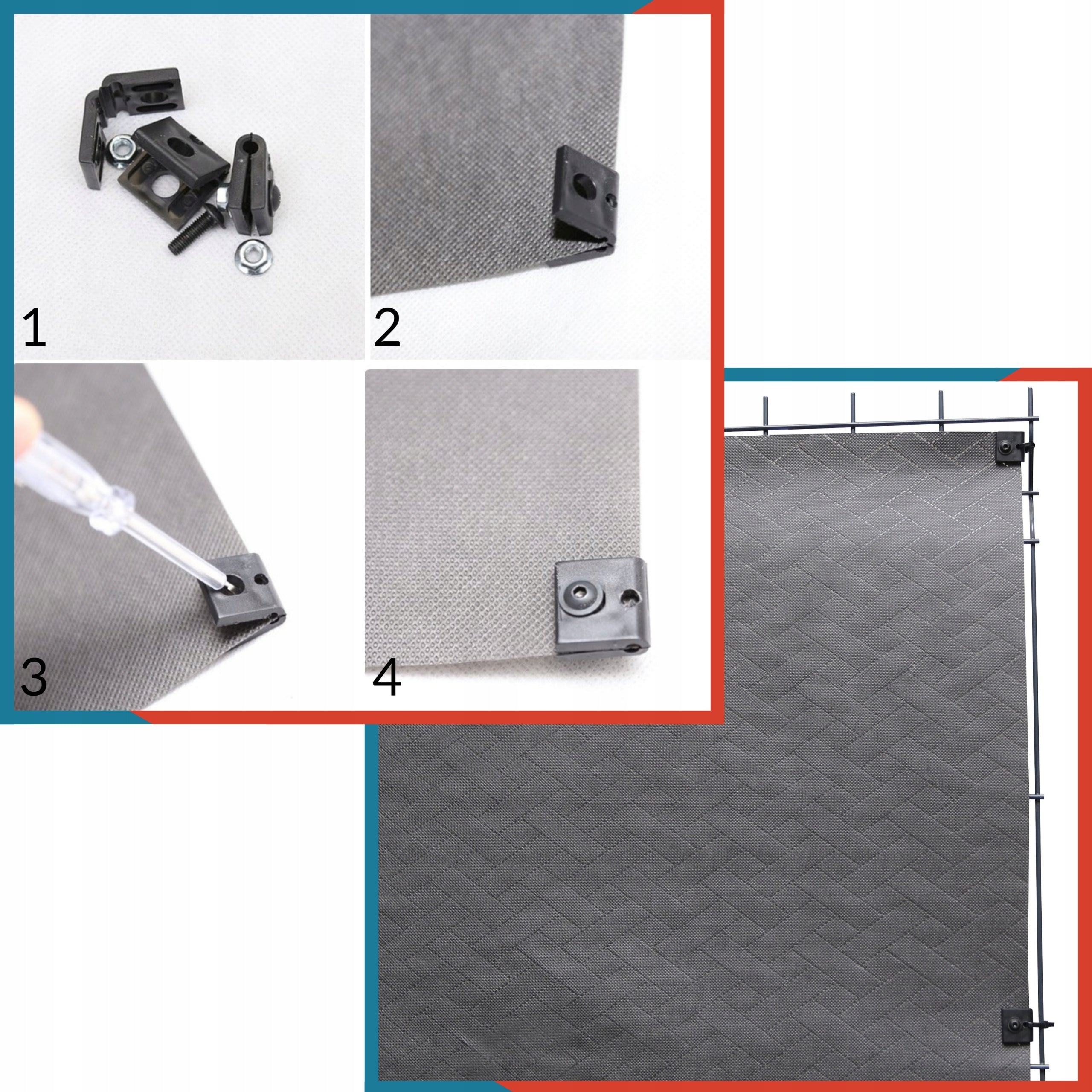 Fence Cover Panel Fence 1,5m x 10m Shading Mat + Mount Kind cover, mat