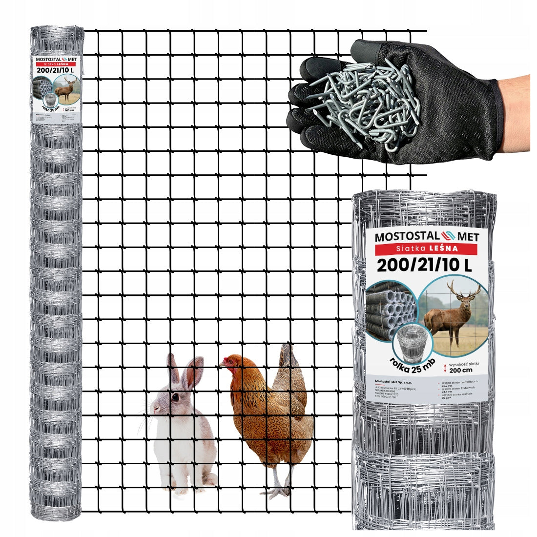 Fence FOREST MESH 200/21/10L 25mb eyelets SQUARES 10x10 DENSE freebie