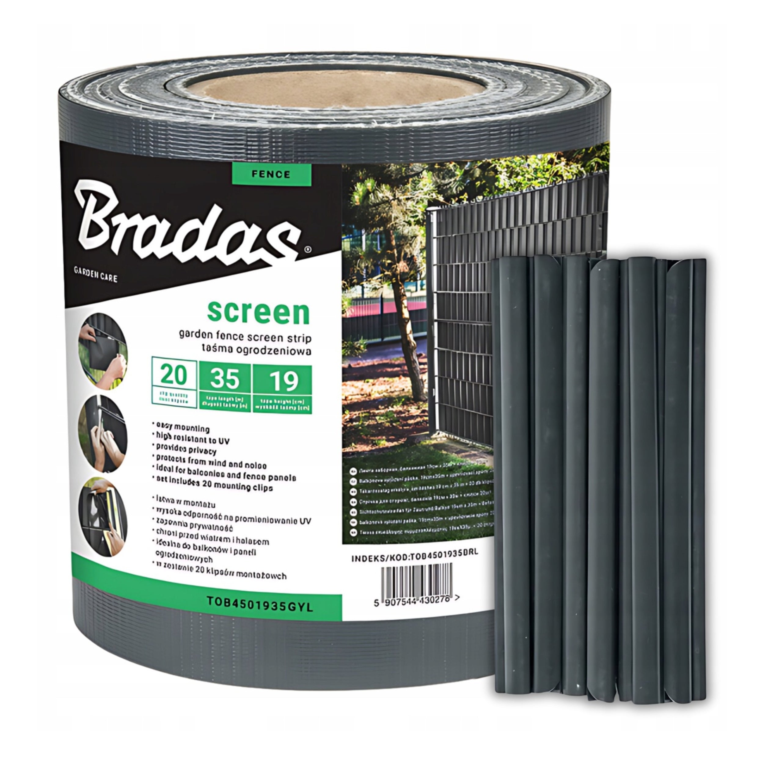 Fence tape ANTHRACITE 19 cm x 35 m PANEL FENCE COVER FENCE Packaging status original