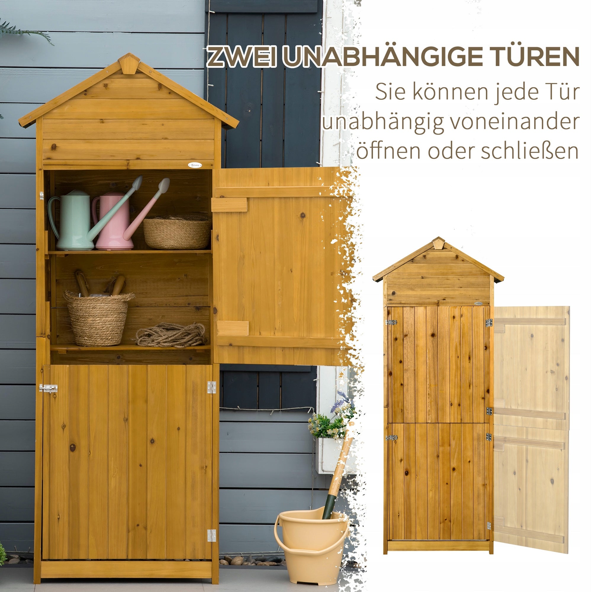 Ferand Wooden Garden Builder 79x49x191 cm Wheels number none