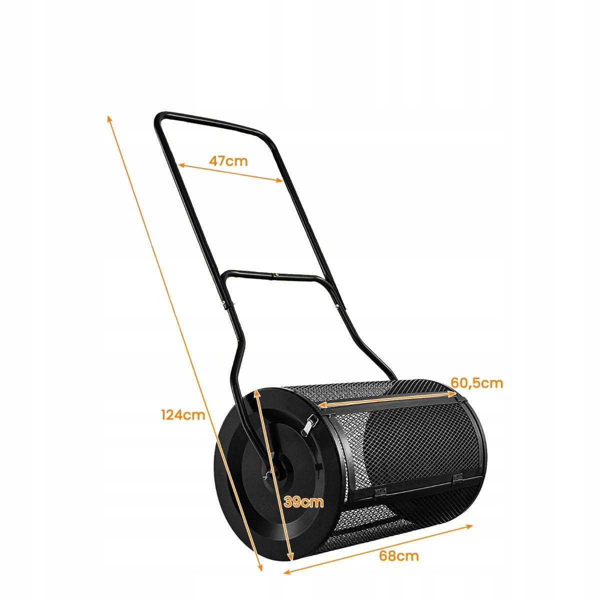 Fertilizer spreader with mesh roller Compost spreader 76l Brand Costway