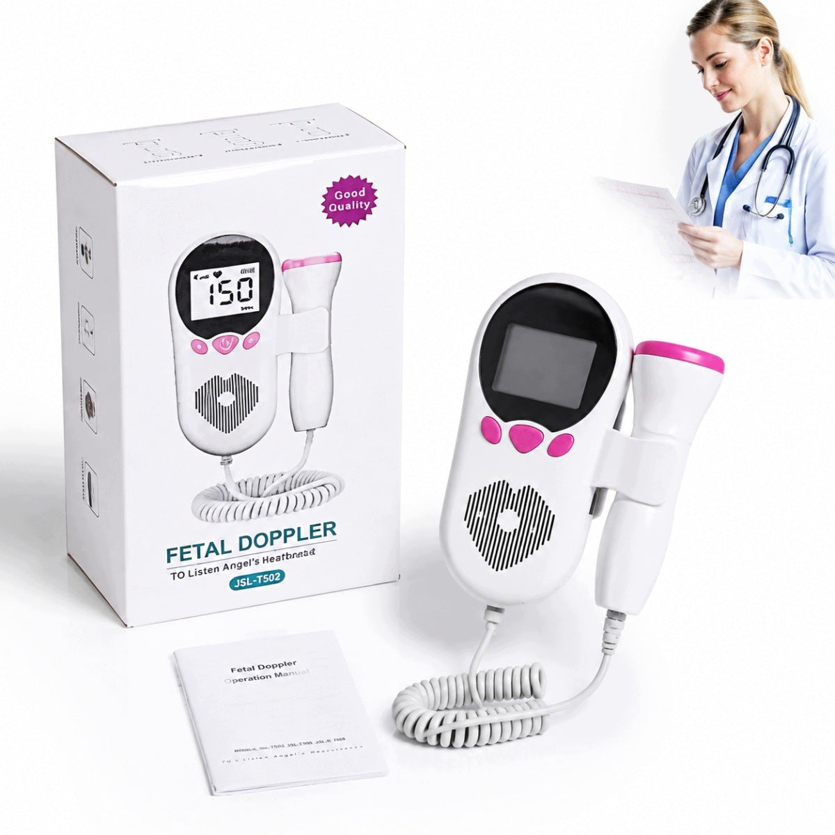 Fetal Battery Heart Rate Detector with Backlight and Indicator