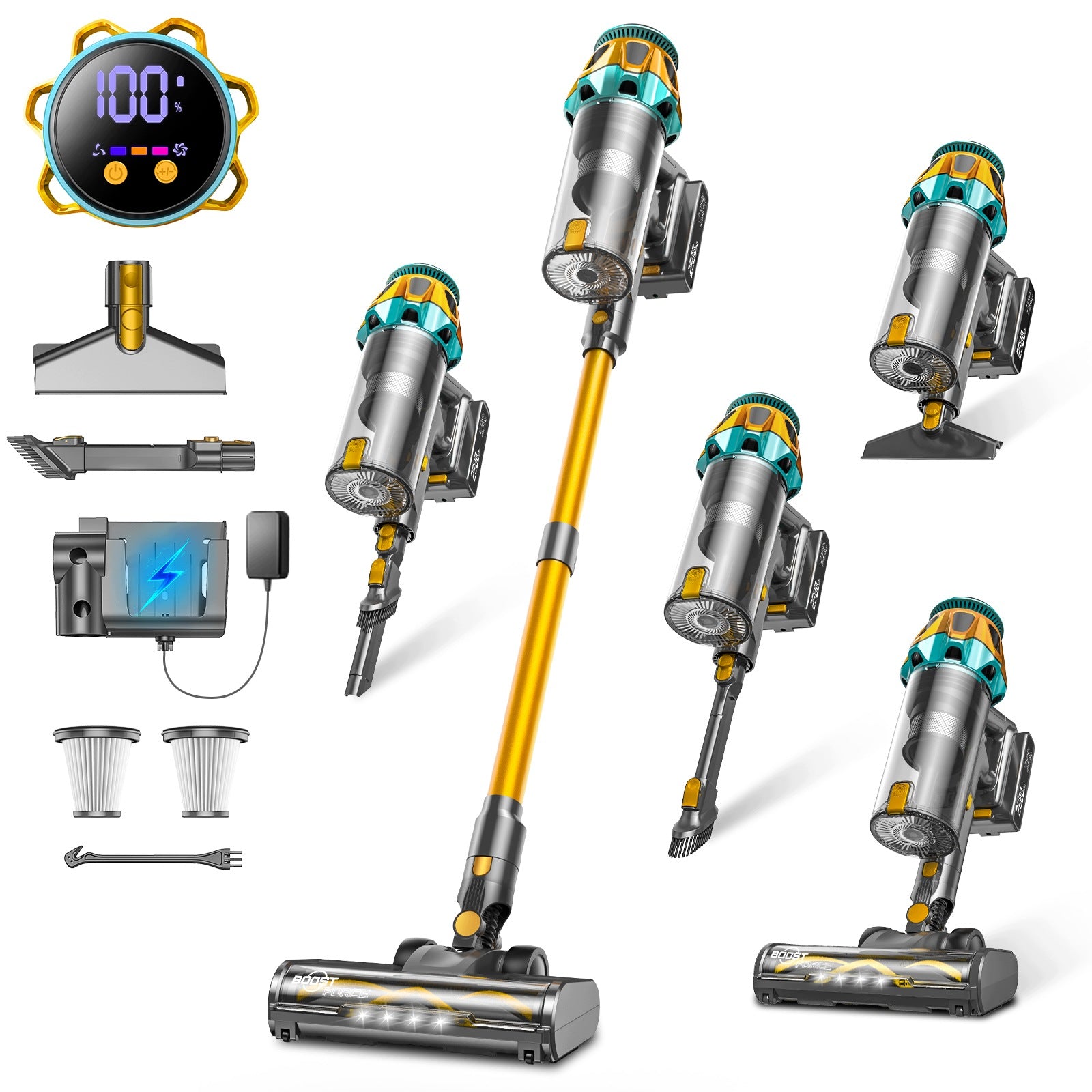 Feward 702JL 600w 55KPA 1.8l Cordless Upright Handheld Vacuum Cleaner