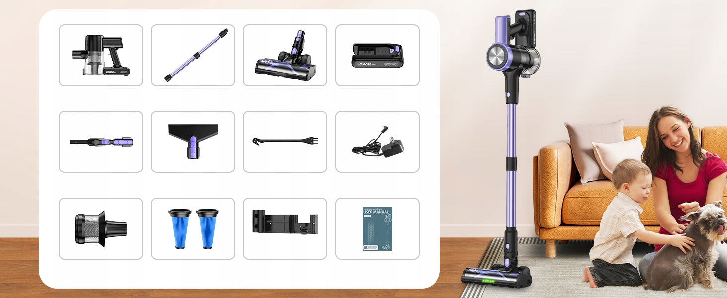 Feward H28 500w 46KPA Cordless Upright Handheld Vacuum Cleaner 55min Manufacturer code CJD10524027737462631 55min